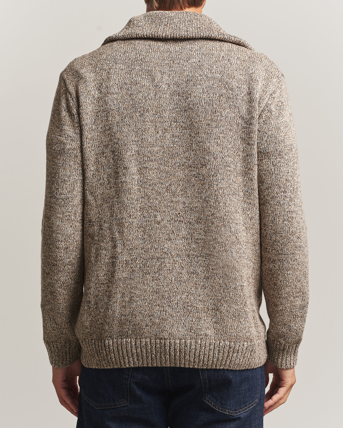 Herr | Tröjor | KnowledgeCotton Apparel | Heavy Knitted Half Zip Brown