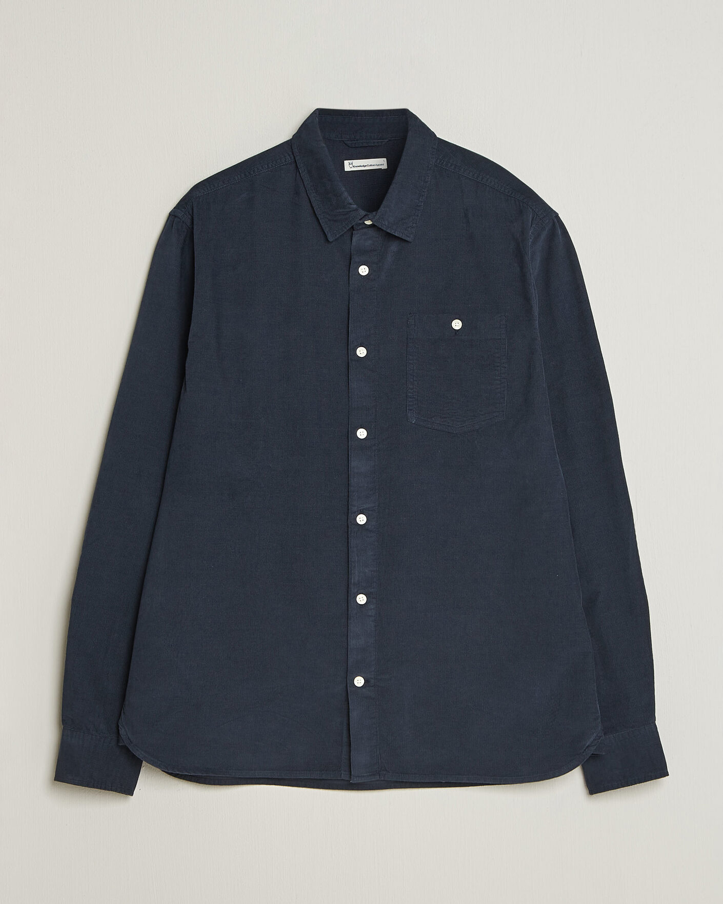 Herr | Skjortor | KnowledgeCotton Apparel | Regular Fit Cord Shirt Night Sky