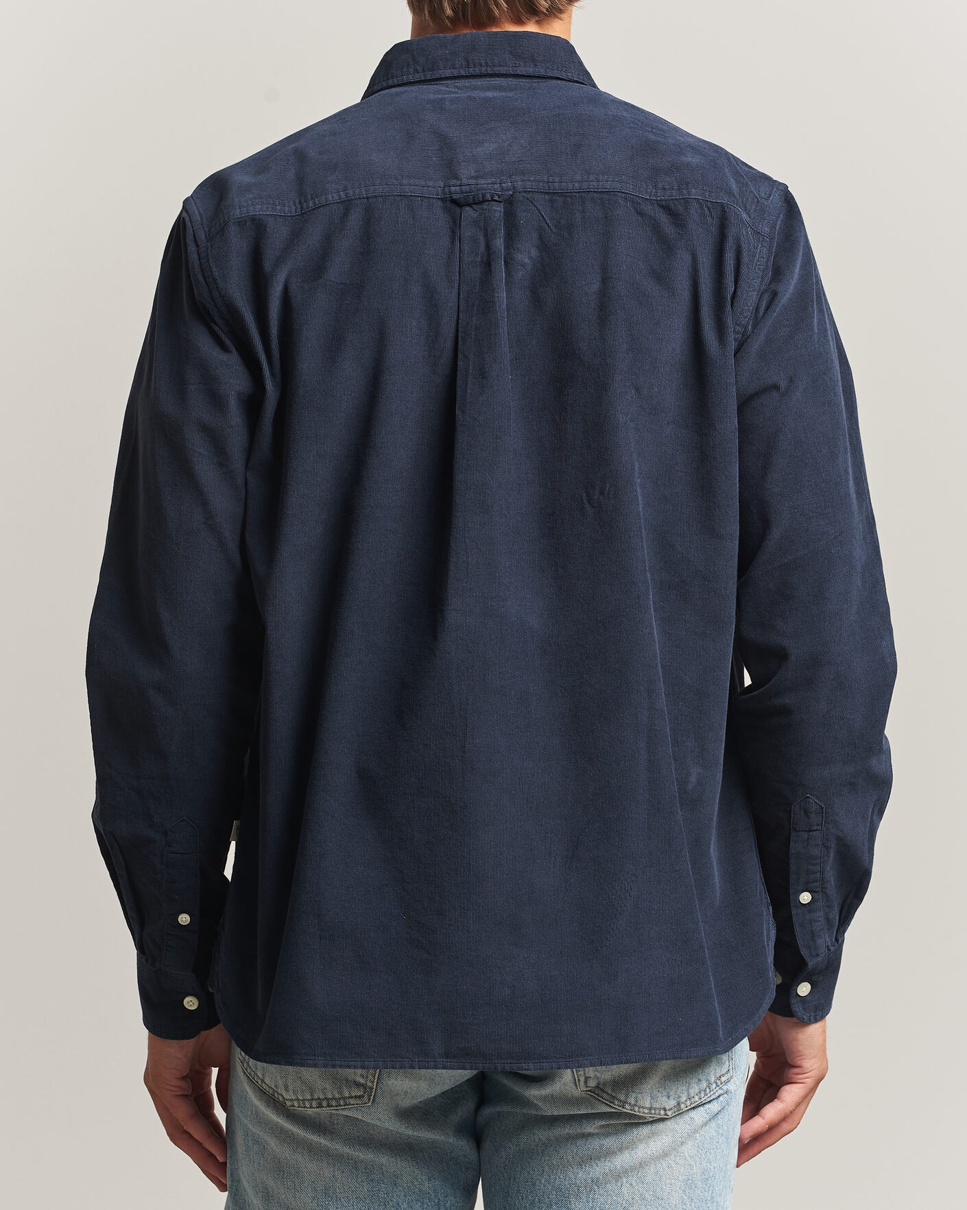 Herr | Skjortor | KnowledgeCotton Apparel | Regular Fit Cord Shirt Night Sky