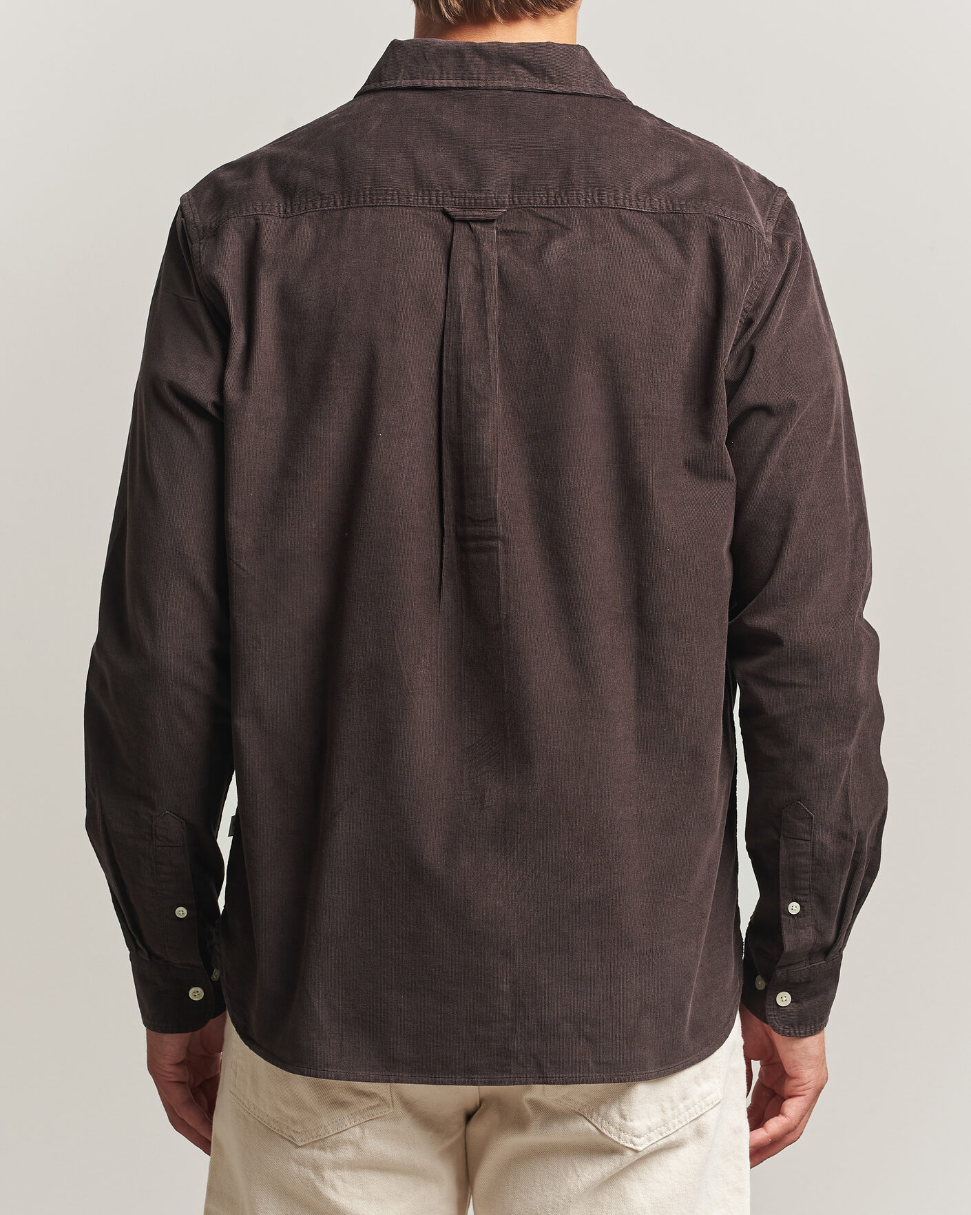 Herr | Skjortor | KnowledgeCotton Apparel | Regular Fit Cord Shirt Chocolate