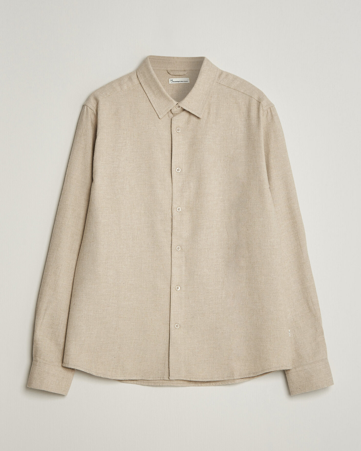 Herr | Skjortor | KnowledgeCotton Apparel | Regular Fit Melange Flannel Shirt Feather Grey