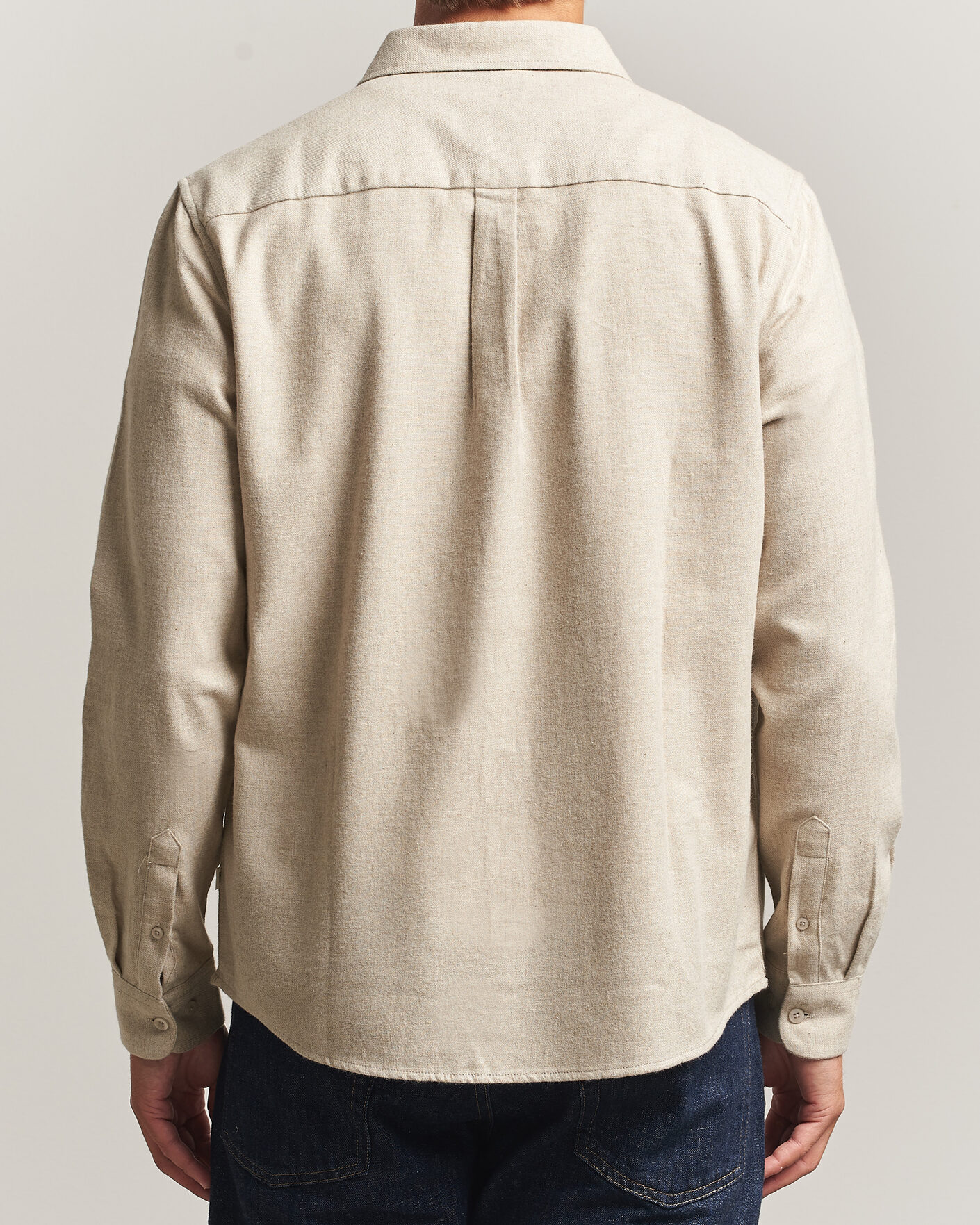 Herr | Skjortor | KnowledgeCotton Apparel | Regular Fit Melange Flannel Shirt Feather Grey