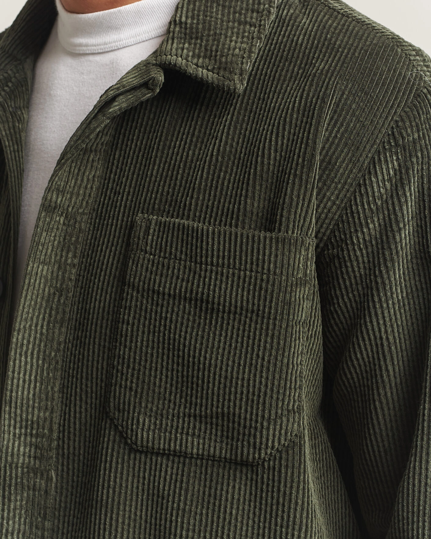 Herr | Skjortor | KnowledgeCotton Apparel | Cotton Corduroy Overshirt Forest Night