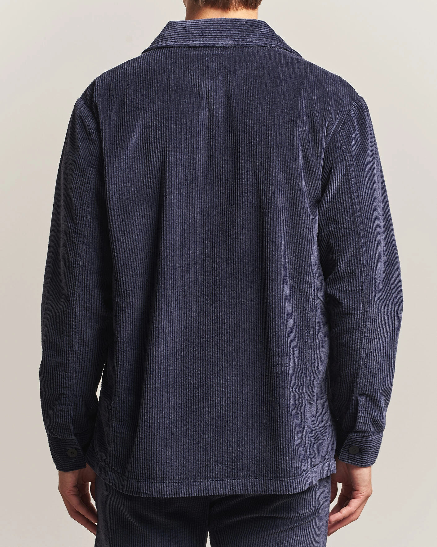 Herr | Skjortor | KnowledgeCotton Apparel | Cotton Corduroy Overshirt Night Sky