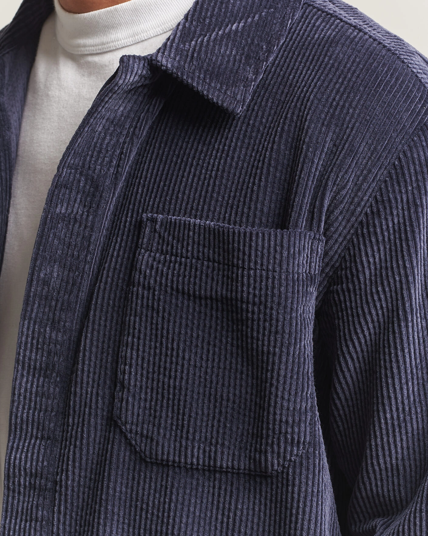 Herr | Skjortor | KnowledgeCotton Apparel | Cotton Corduroy Overshirt Night Sky