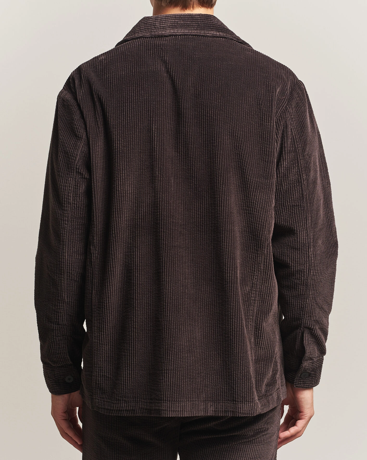 Herr | Skjortor | KnowledgeCotton Apparel | Cotton Corduroy Overshirt Chocolate