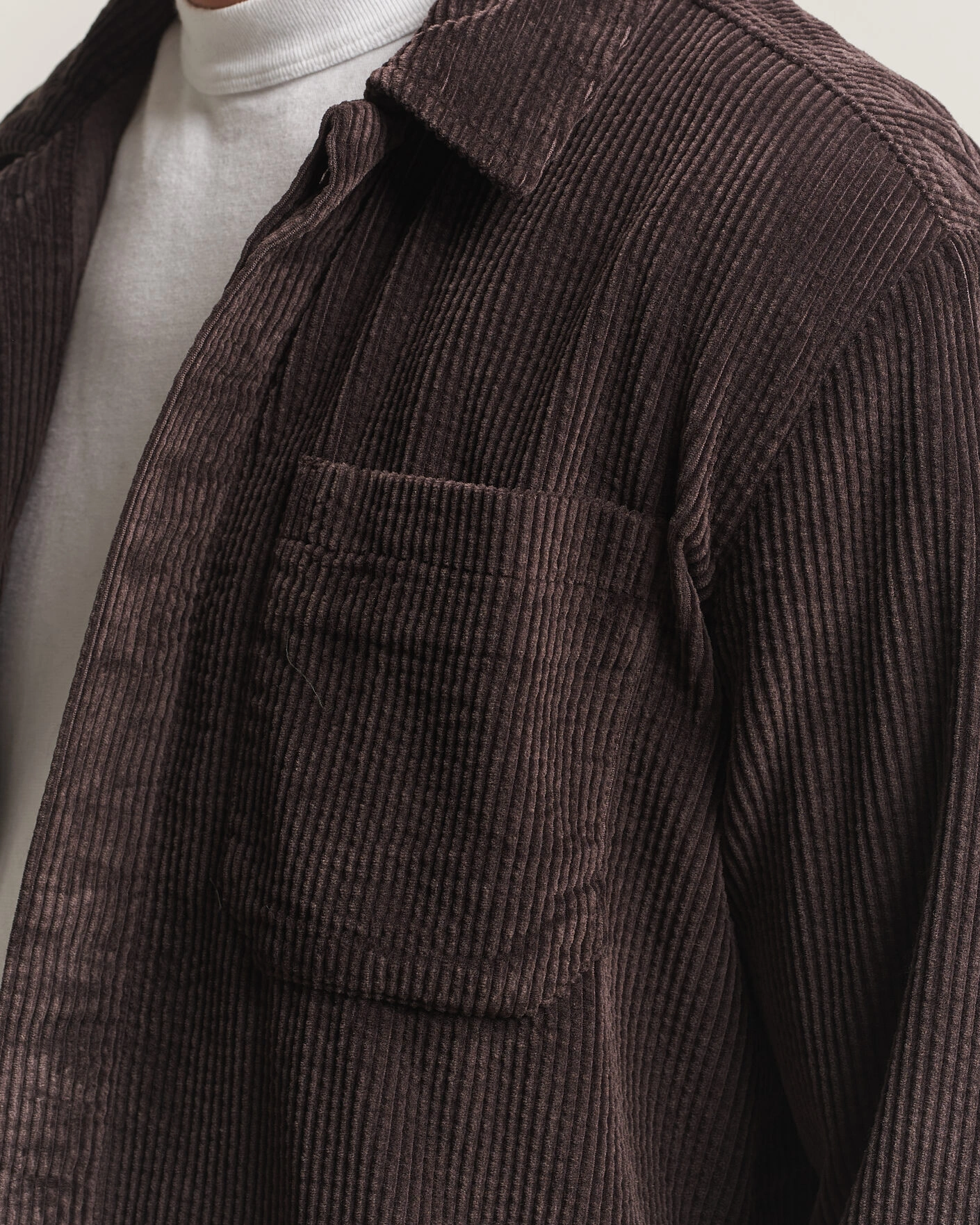 Herr | Skjortor | KnowledgeCotton Apparel | Cotton Corduroy Overshirt Chocolate