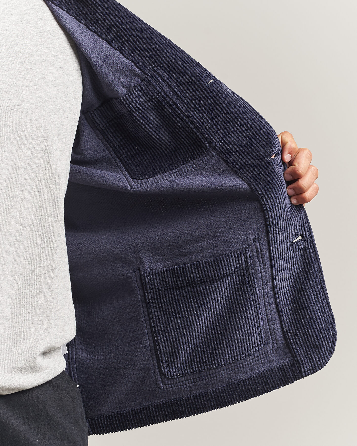 Herr | Kavajer | KnowledgeCotton Apparel | Cotton Corduroy Blazer Night Sky
