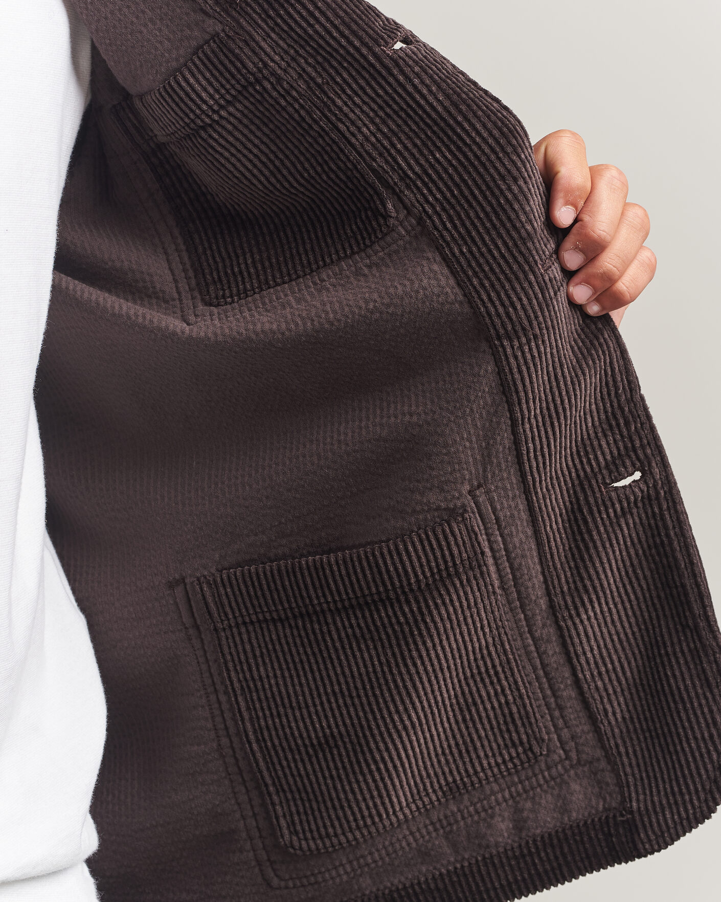 Herr | Kavajer | KnowledgeCotton Apparel | Cotton Corduroy Blazer Chocolate
