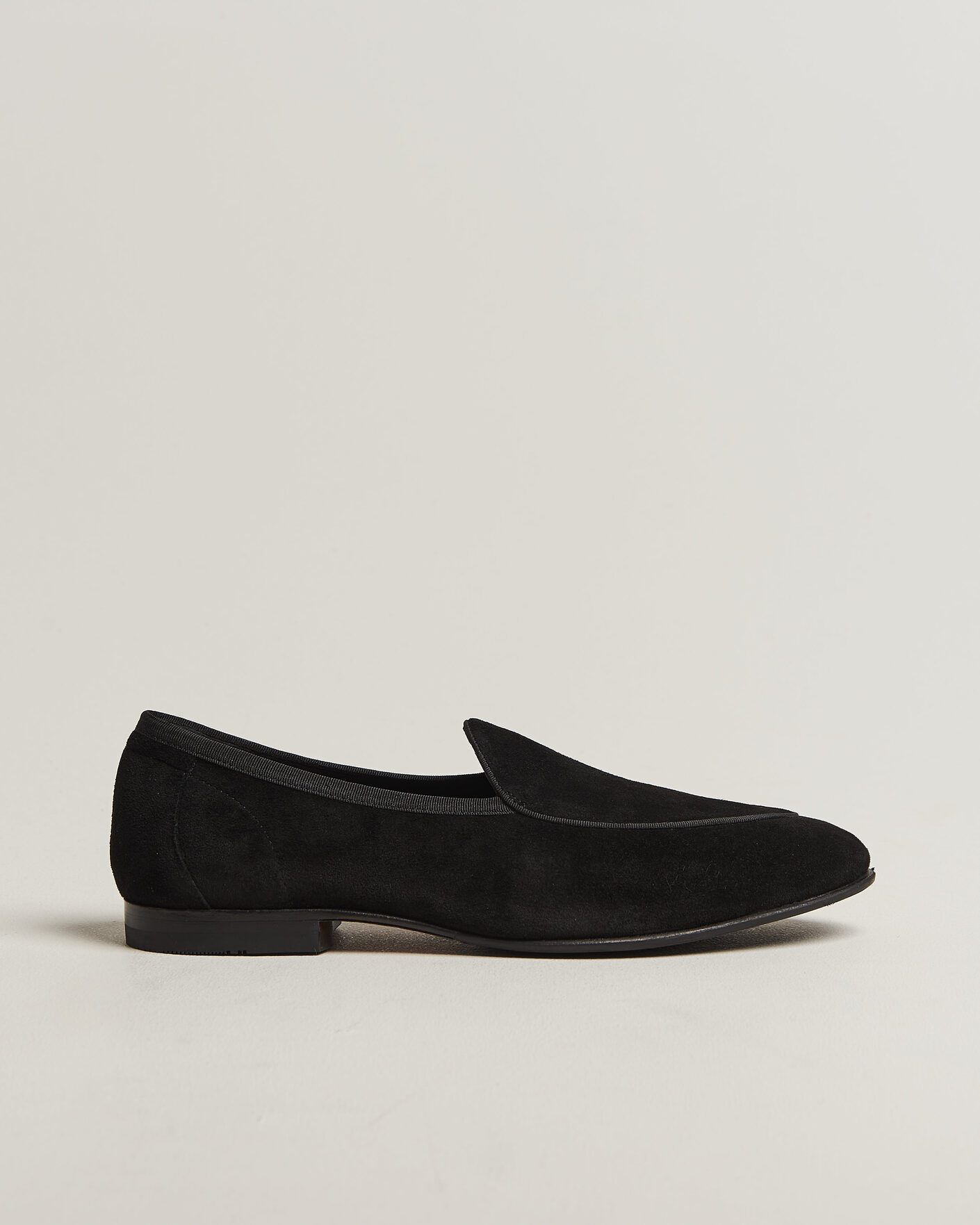 Herr | Loafers | Loake 1880 | Belgrave Black Suede Belgian Loafer Black