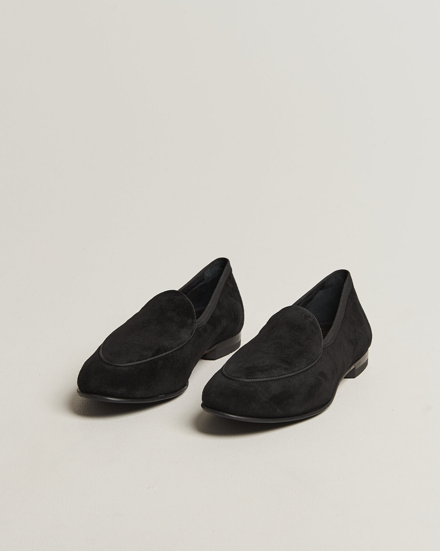 Herr | Loafers | Loake 1880 | Belgrave Black Suede Belgian Loafer Black