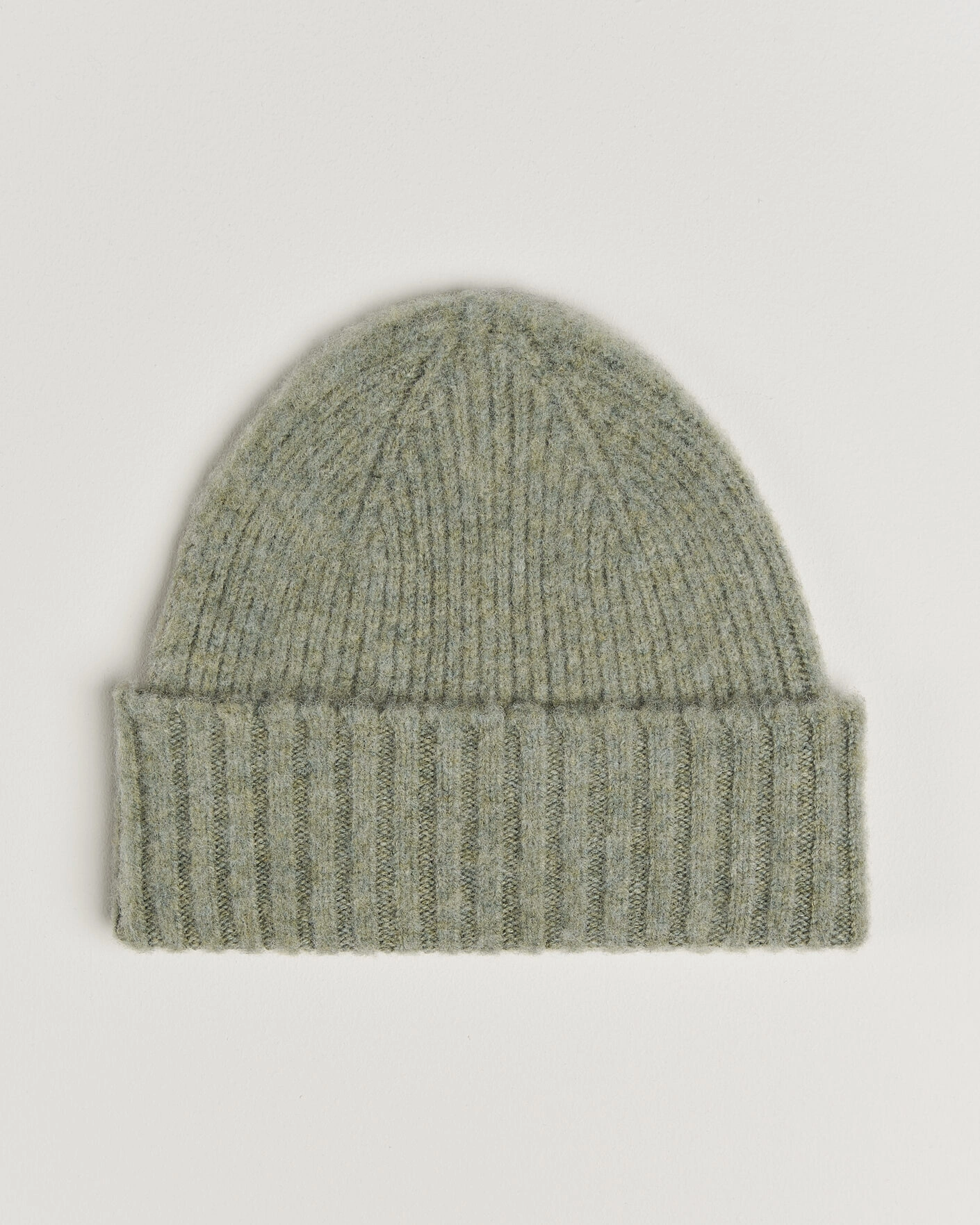 Herr | Mössor | Robert Mackie | Rona Ribbed Shaggy Lambswool Beanie Light Green