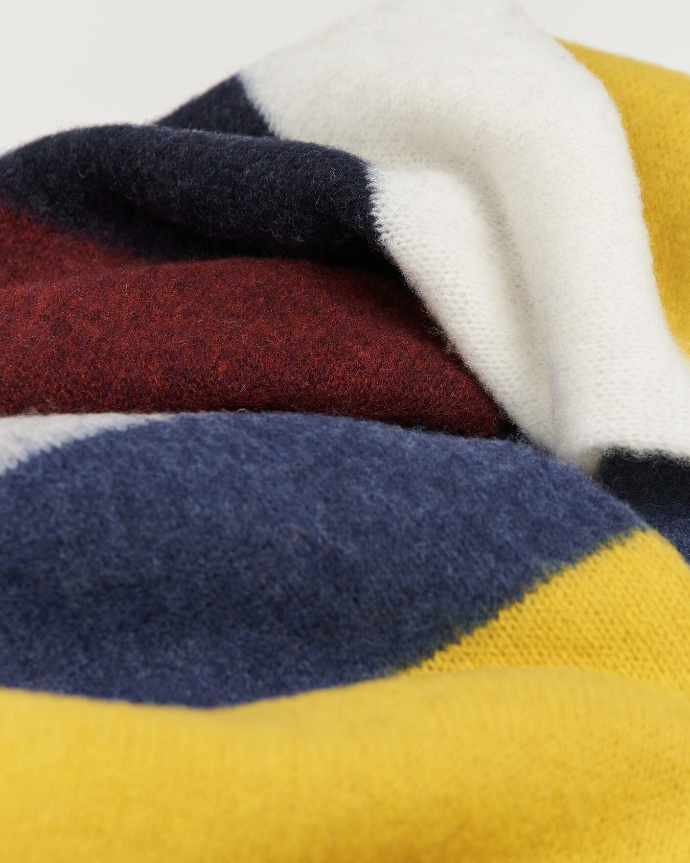 Herr | Halsdukar | Robert Mackie | Rona Ribbed Shaggy Lambswool Scarf Yellow/Grey/Blue Mix