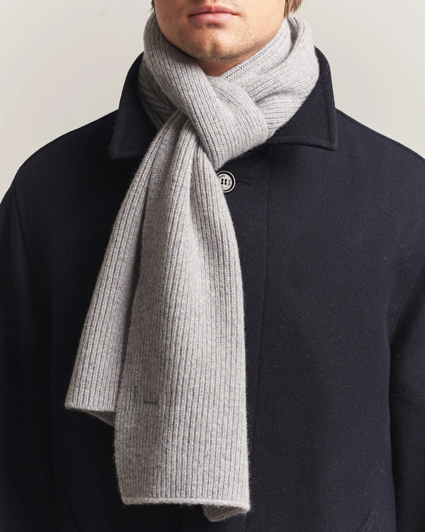 Herr | Halsdukar | Robert Mackie | Clyde Lambswool Scarf Light Grey
