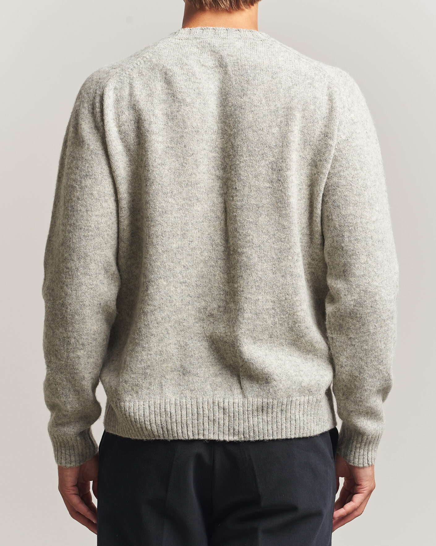 Herr | Tröjor | Morgano | Brushed Wool Crewneck Grey