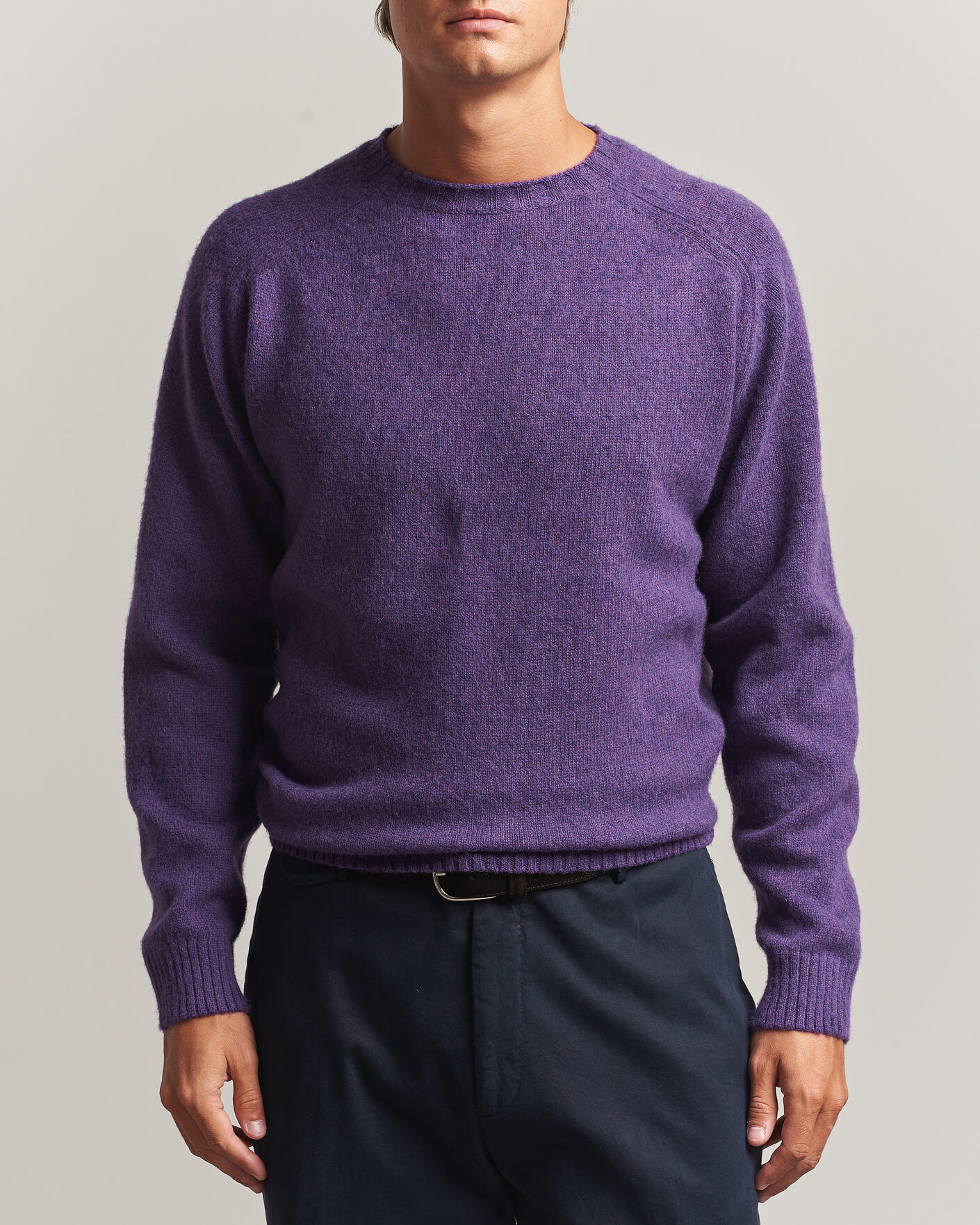 Herr | Tröjor | Morgano | Brushed Wool Crewneck Purple