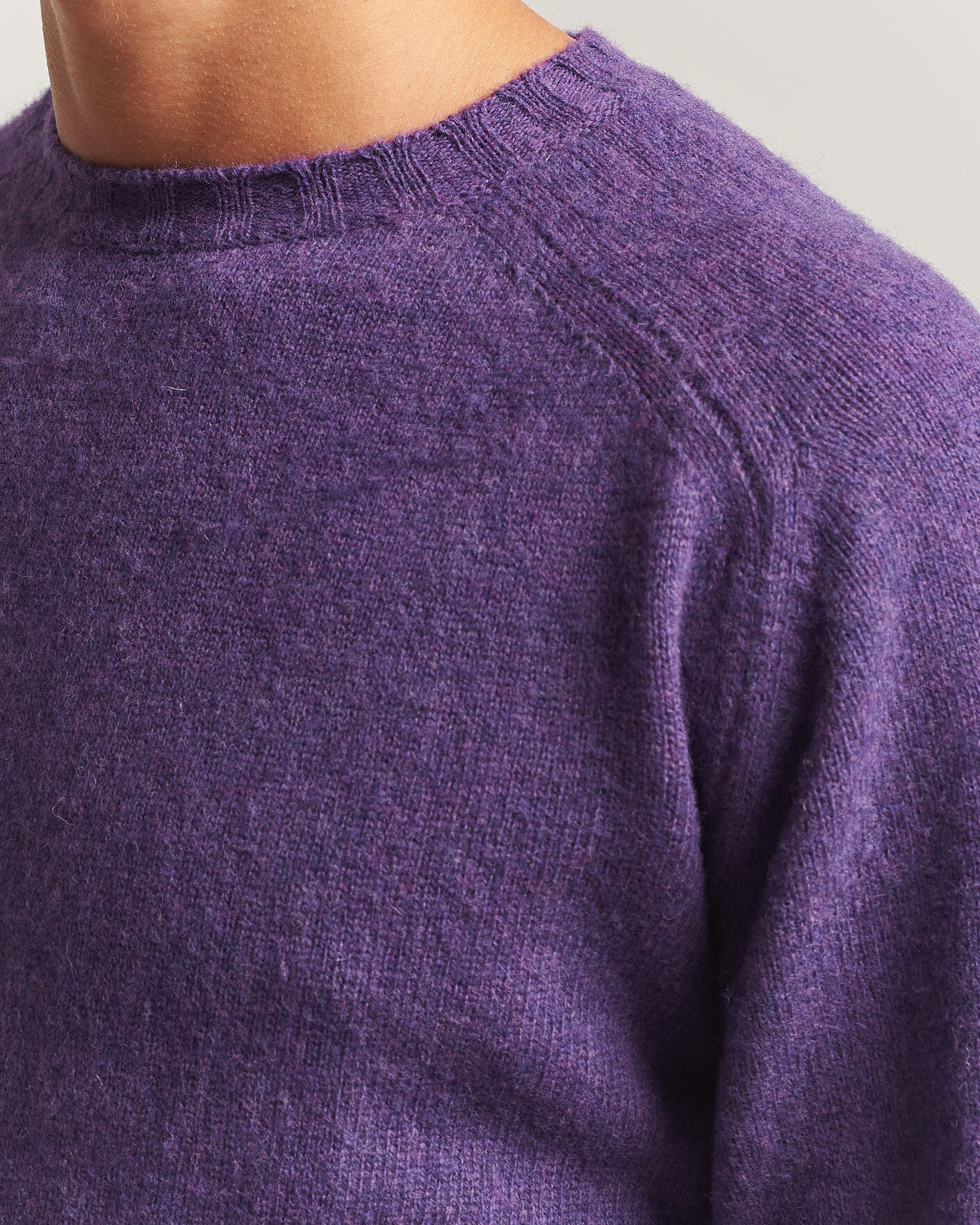 Herr | Tröjor | Morgano | Brushed Wool Crewneck Purple