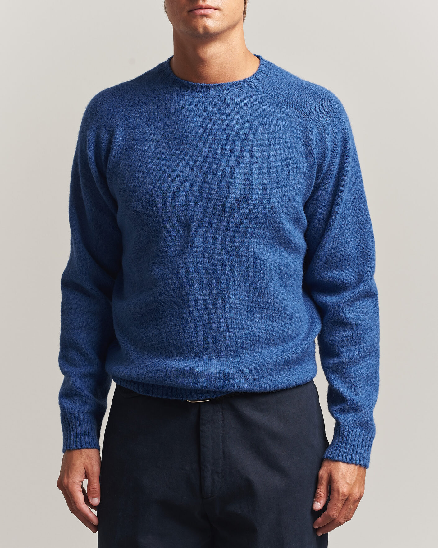 Herr | Tröjor | Morgano | Brushed Wool Crewneck High Blue