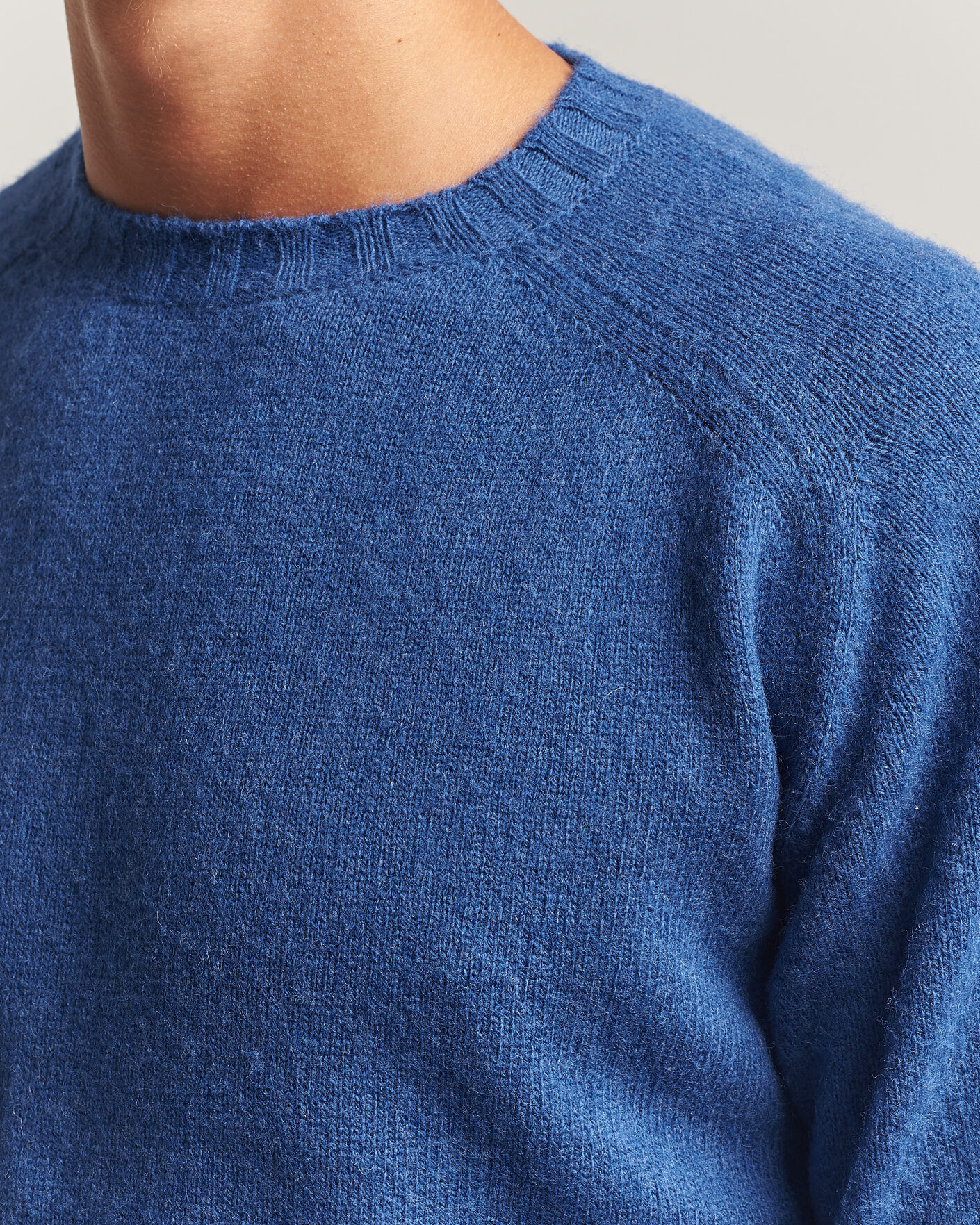 Herr | Tröjor | Morgano | Brushed Wool Crewneck High Blue