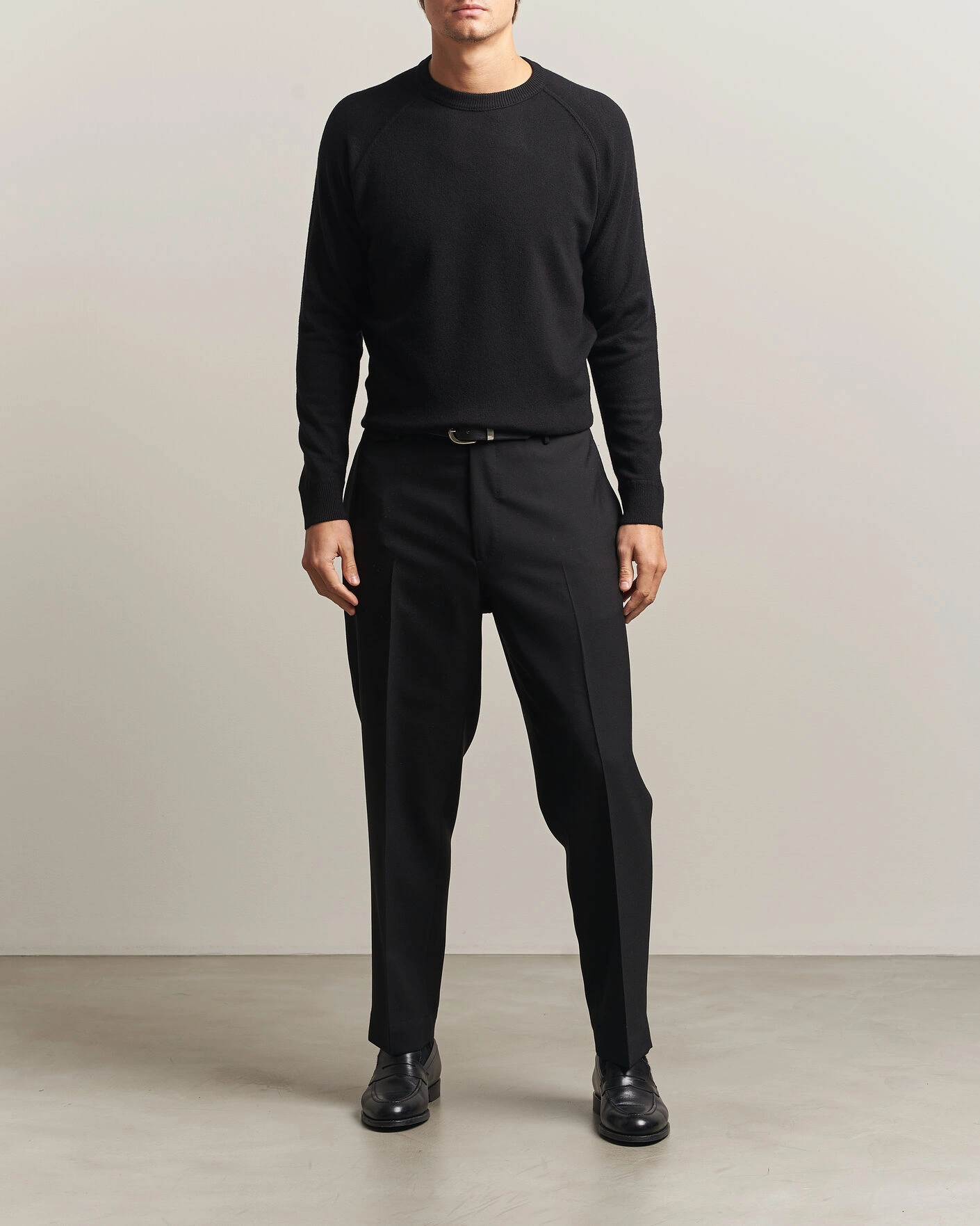 Herr | Tröjor | Morgano | Wool/Cashmere Raglan Crew Black