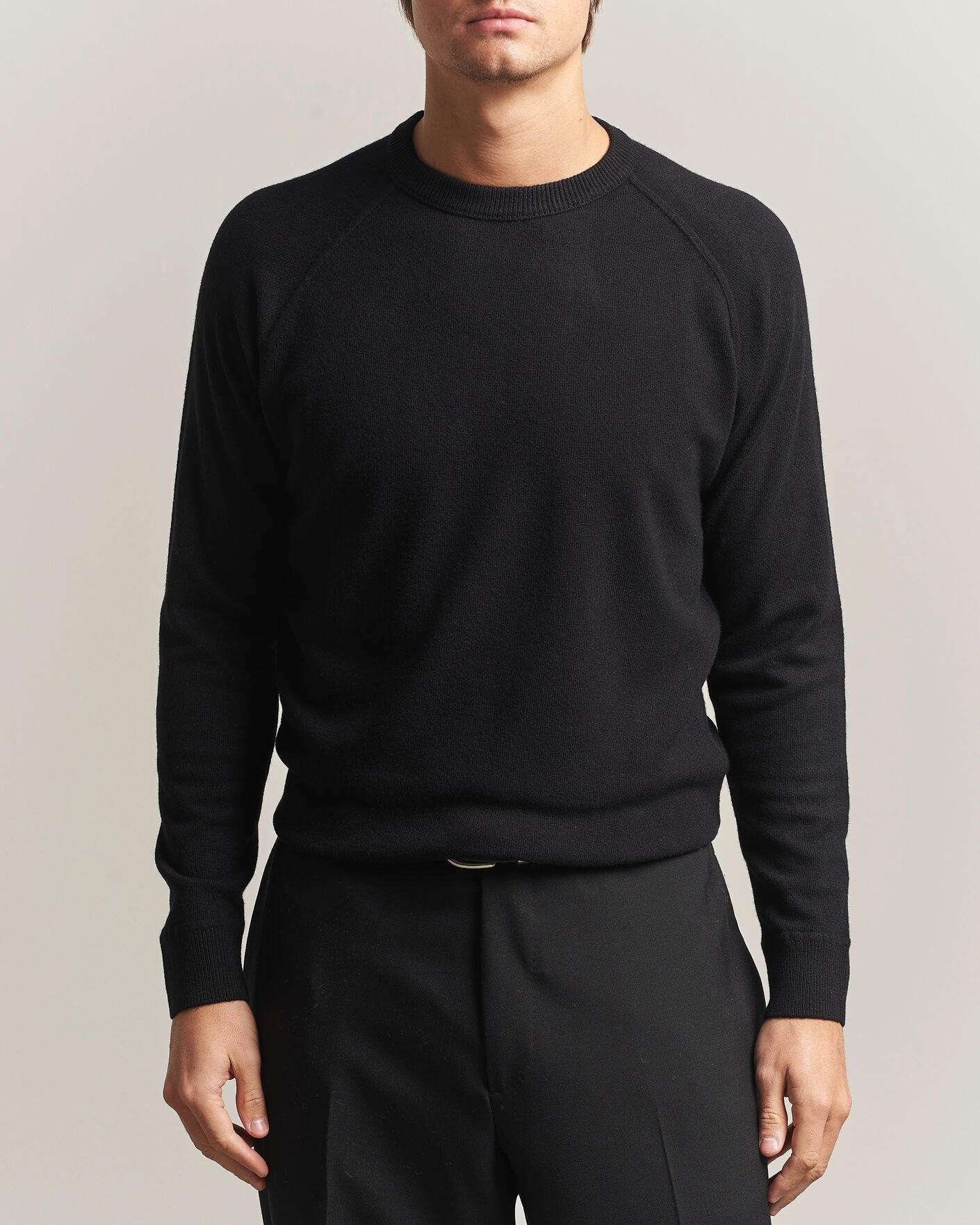 Herr | Tröjor | Morgano | Wool/Cashmere Raglan Crew Black