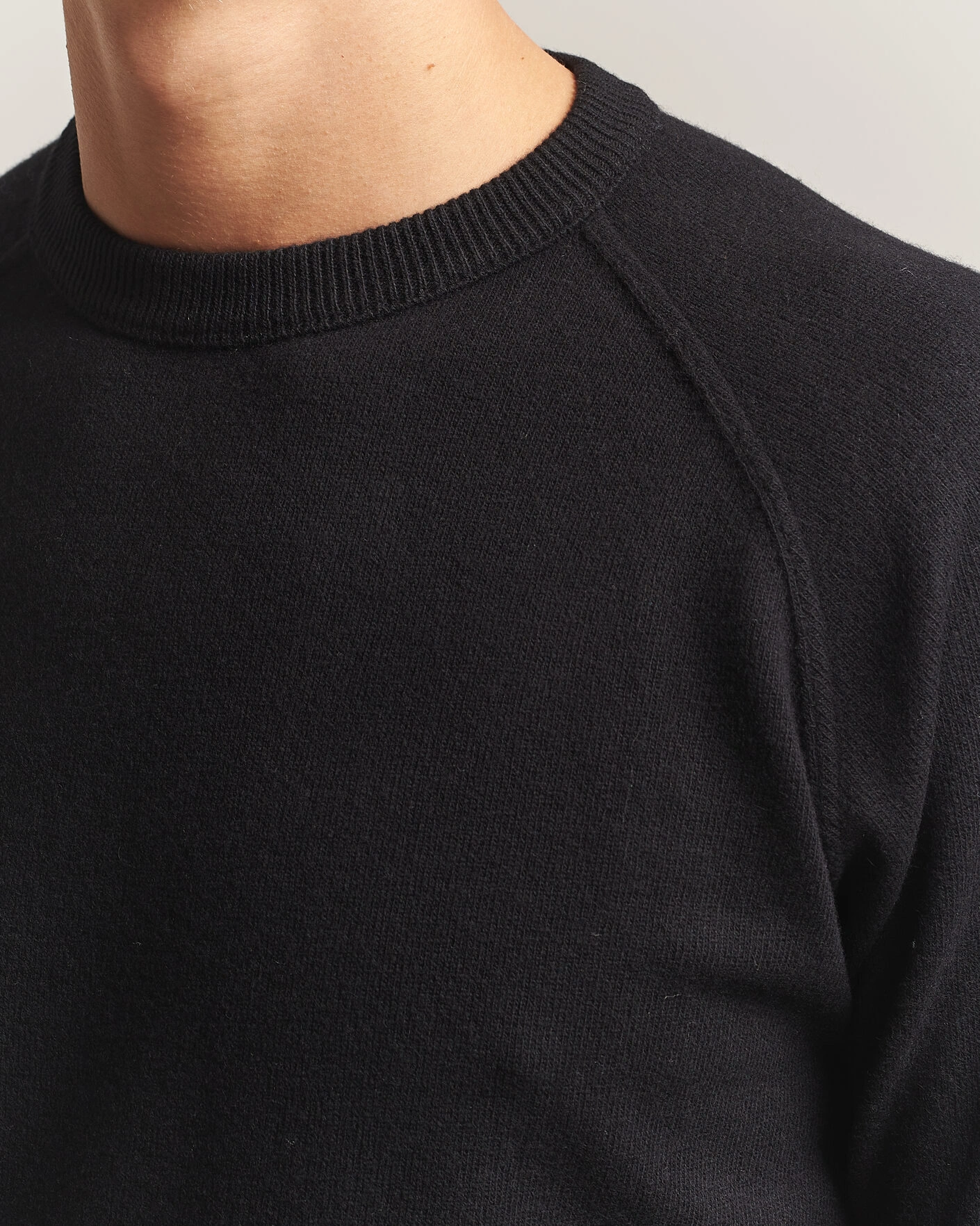 Herr | Tröjor | Morgano | Wool/Cashmere Raglan Crew Black