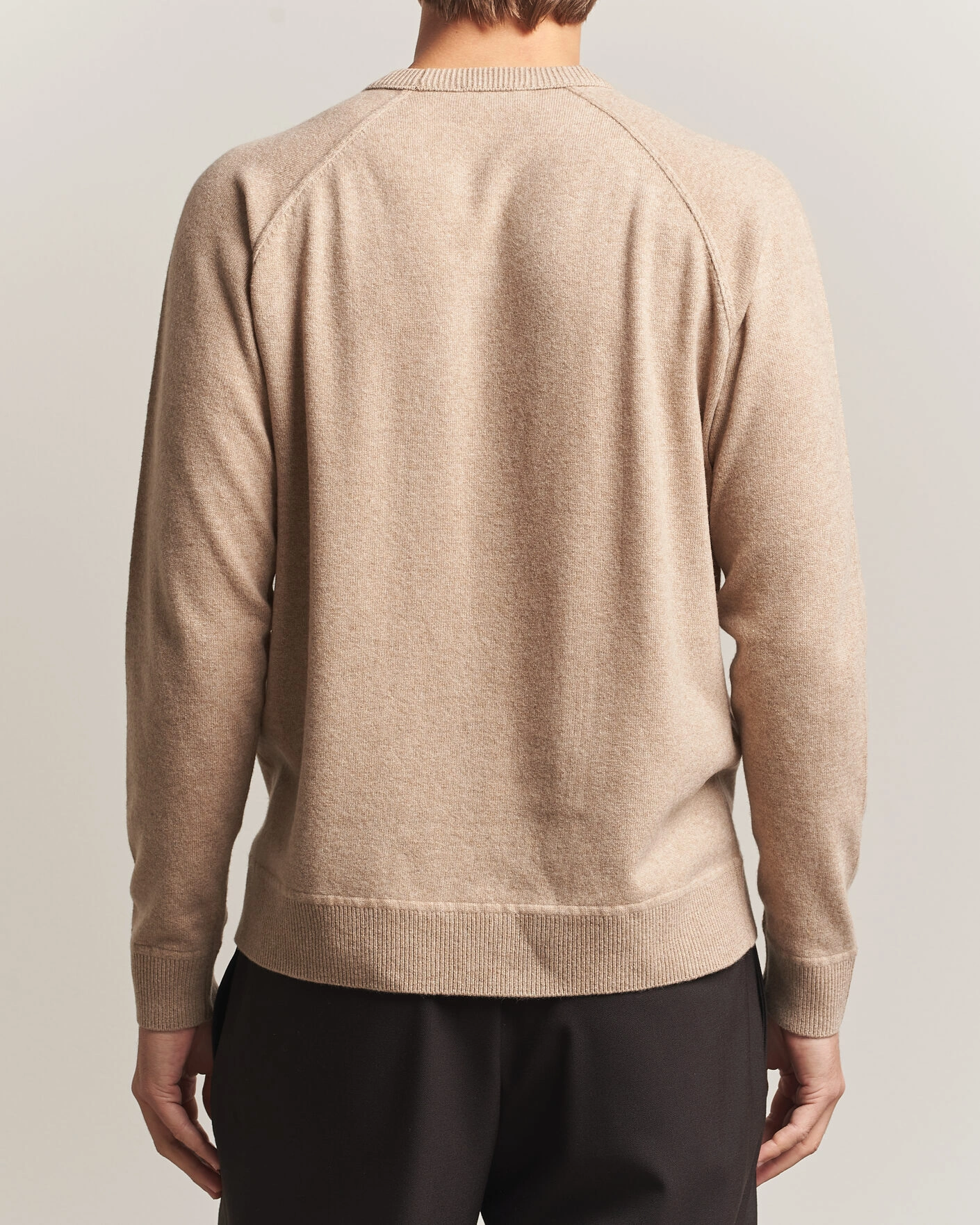 Herr | Tröjor | Morgano | Wool/Cashmere Raglan Crew Beige