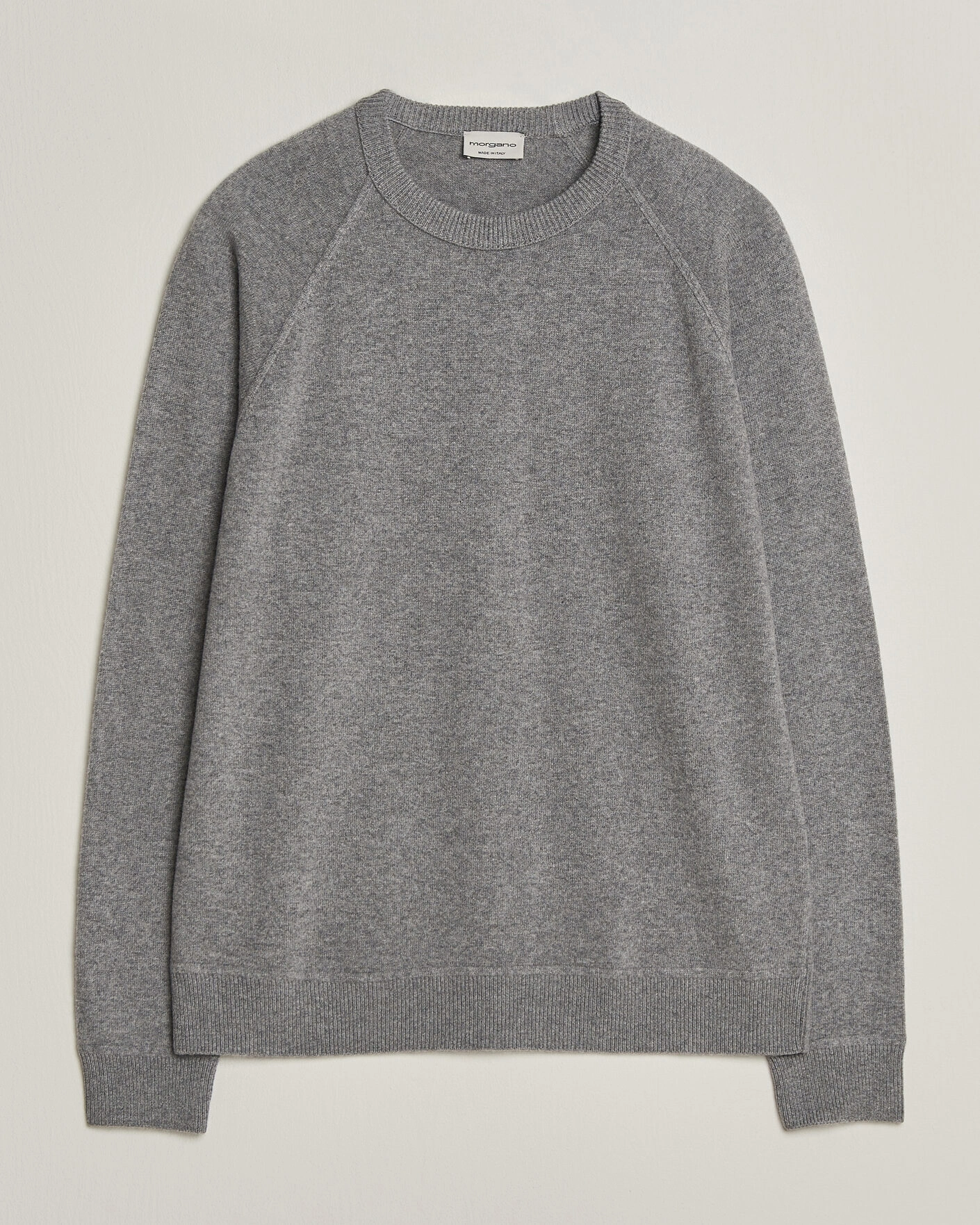 Herr | Tröjor | Morgano | Wool/Cashmere Raglan Crew Grey