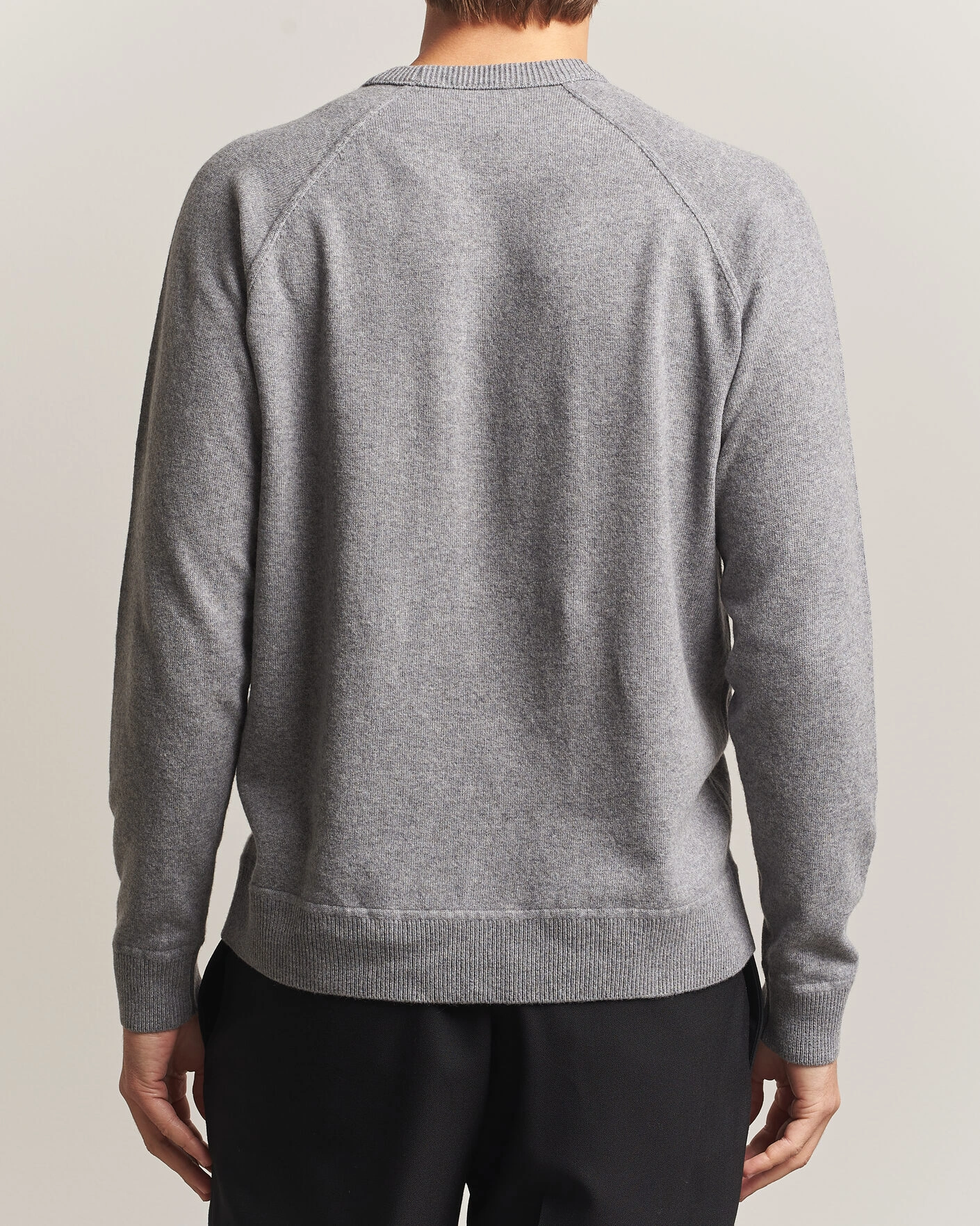 Herr | Tröjor | Morgano | Wool/Cashmere Raglan Crew Grey