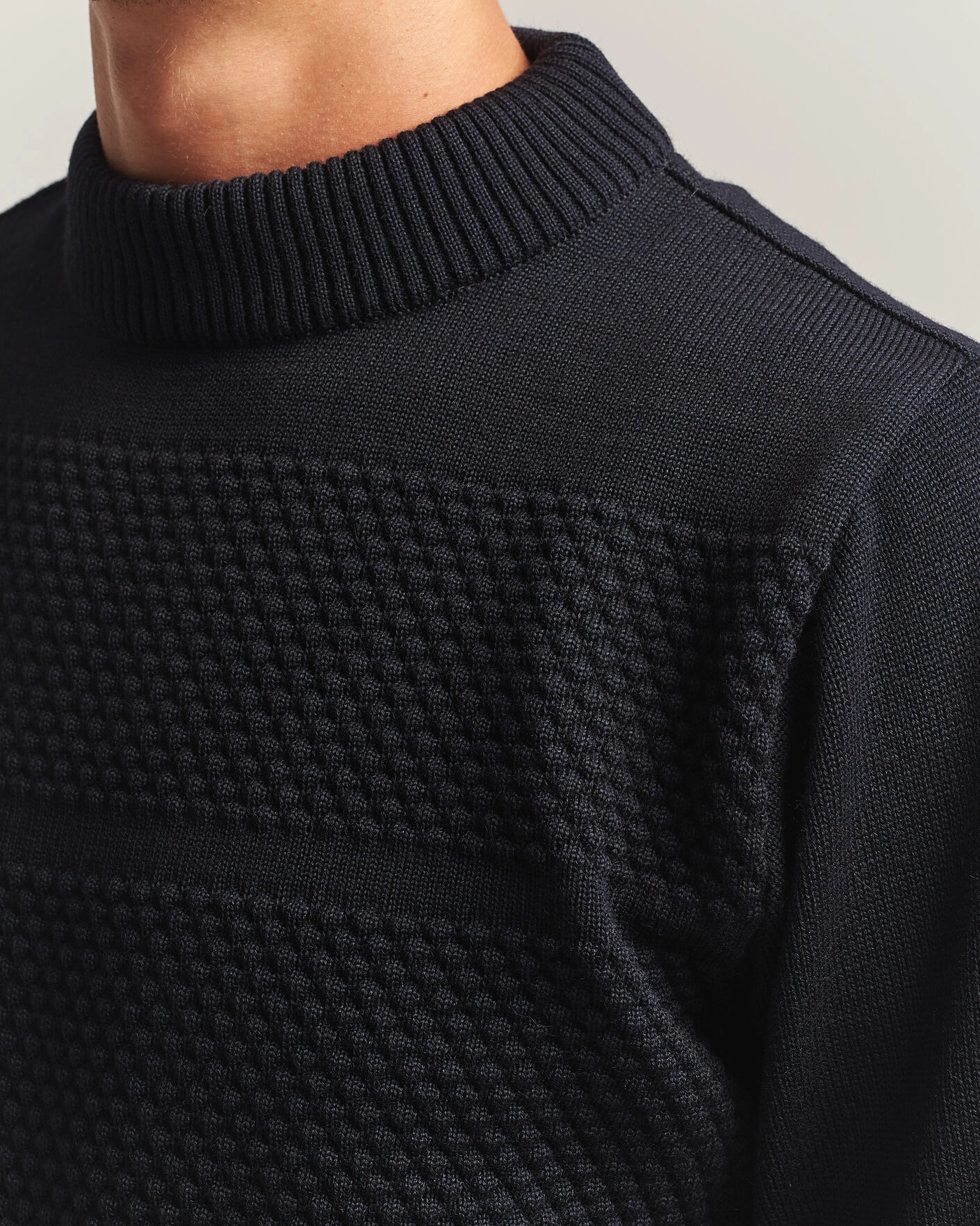 Herr | Tröjor | S.N.S. Herning | Fisherman Mock Neck Navy Blue