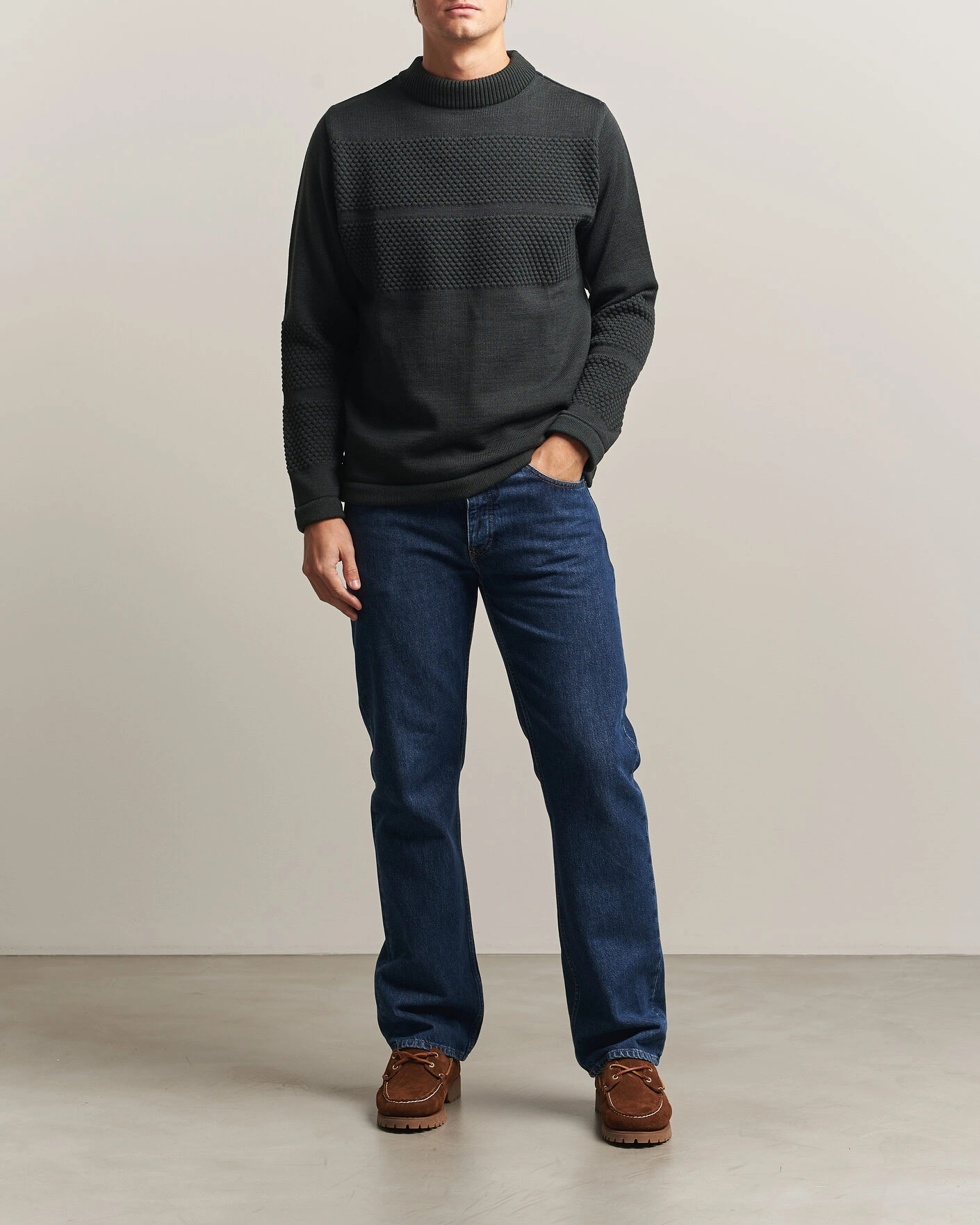 Herr | Tröjor | S.N.S. Herning | Fisherman Mock Neck Terrain Green