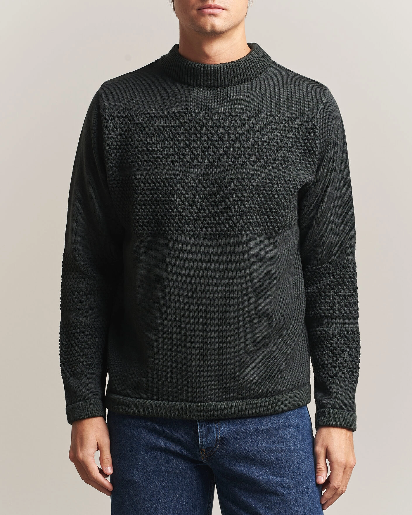 Herr | Tröjor | S.N.S. Herning | Fisherman Mock Neck Terrain Green