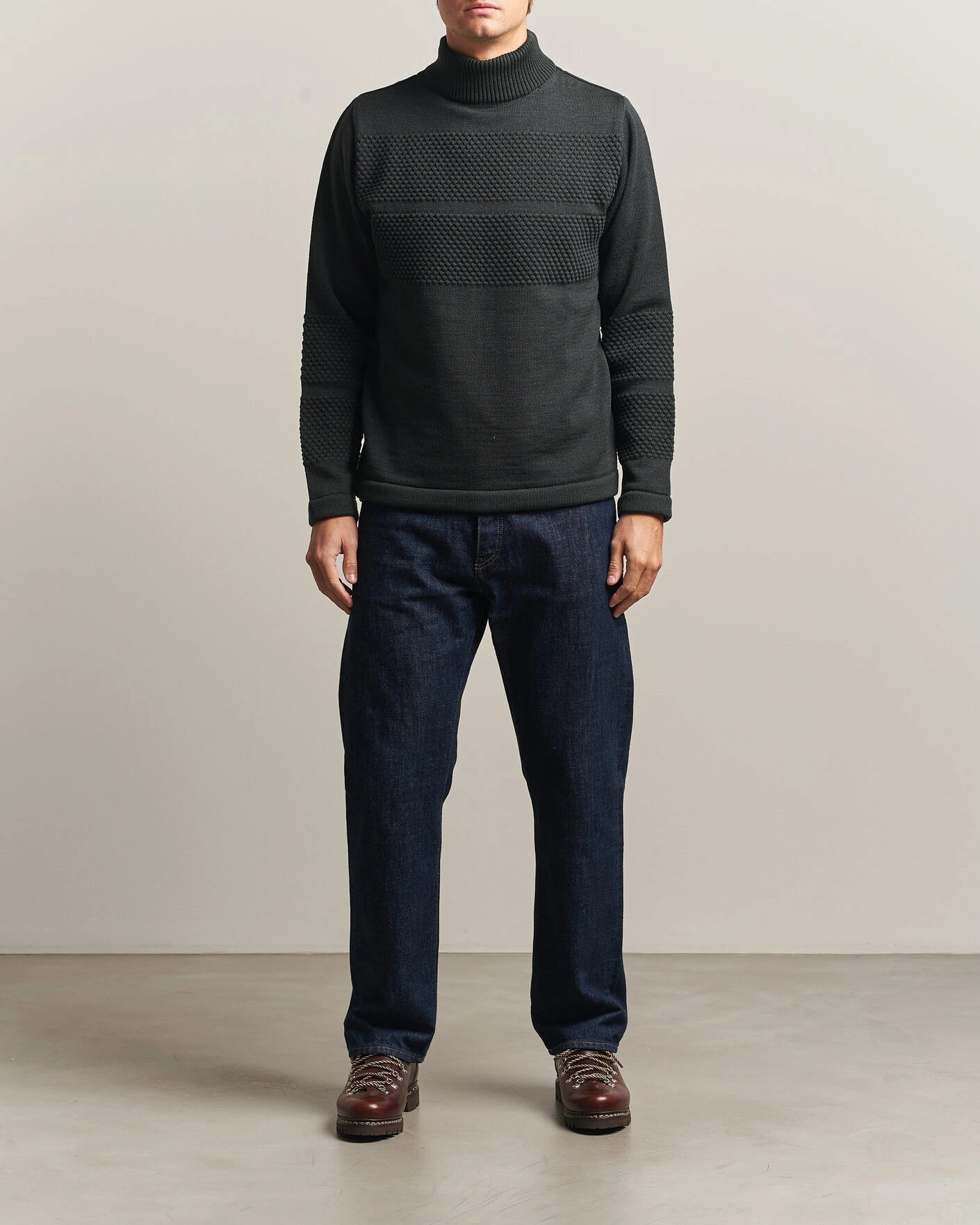 Herr | Tröjor | S.N.S. Herning | Fisherman High Neck Terrain Green