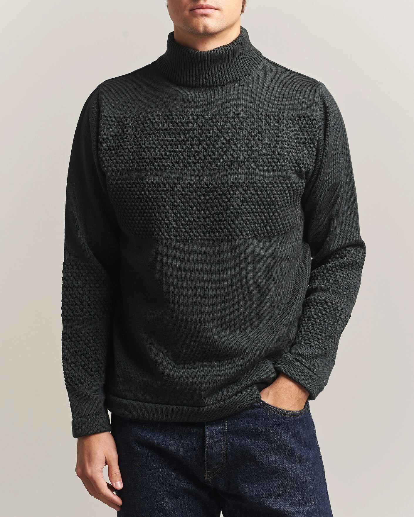 Herr | Tröjor | S.N.S. Herning | Fisherman High Neck Terrain Green