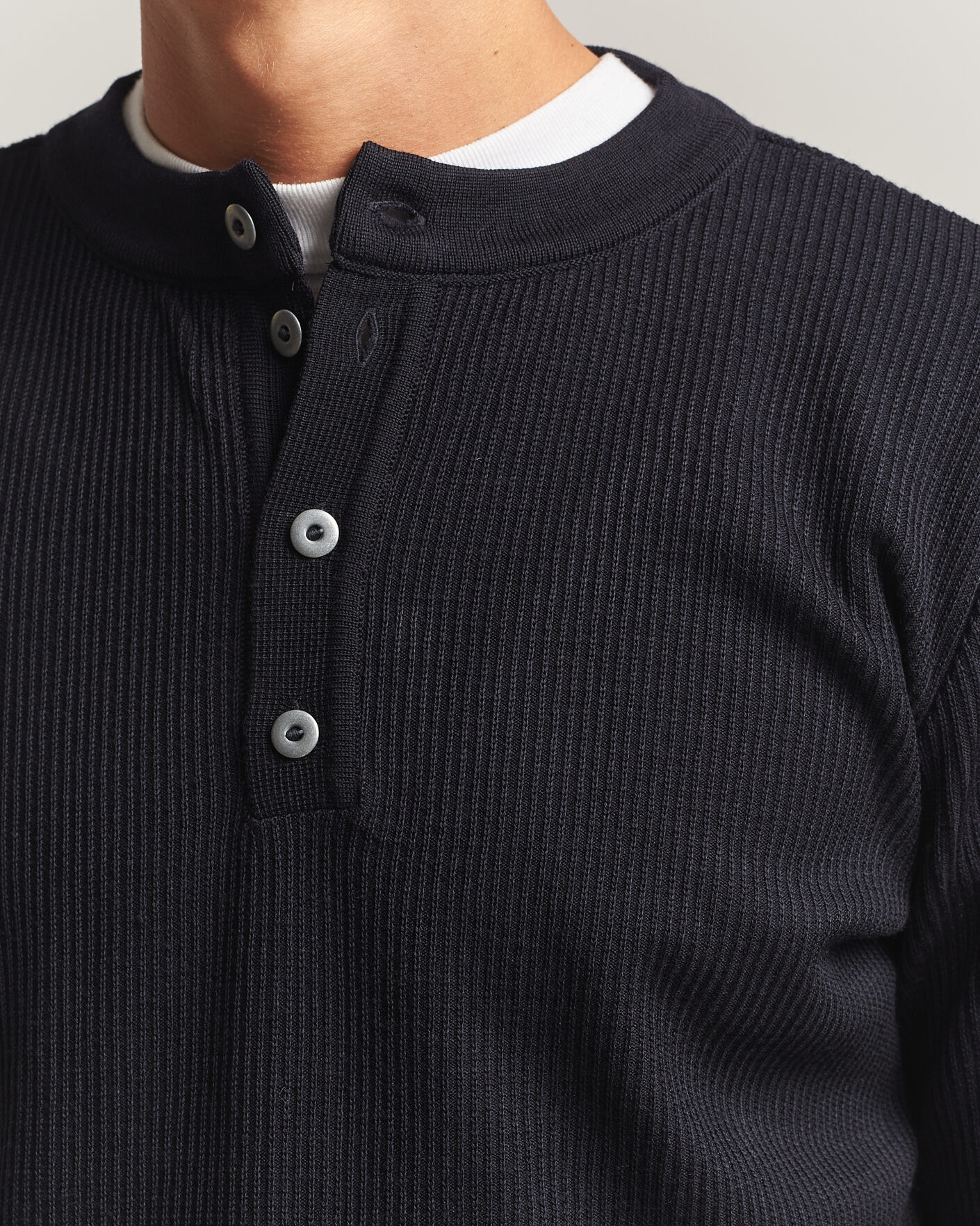 Herr | Tröjor | S.N.S. Herning | Stamina Rib Henley Navy Blue