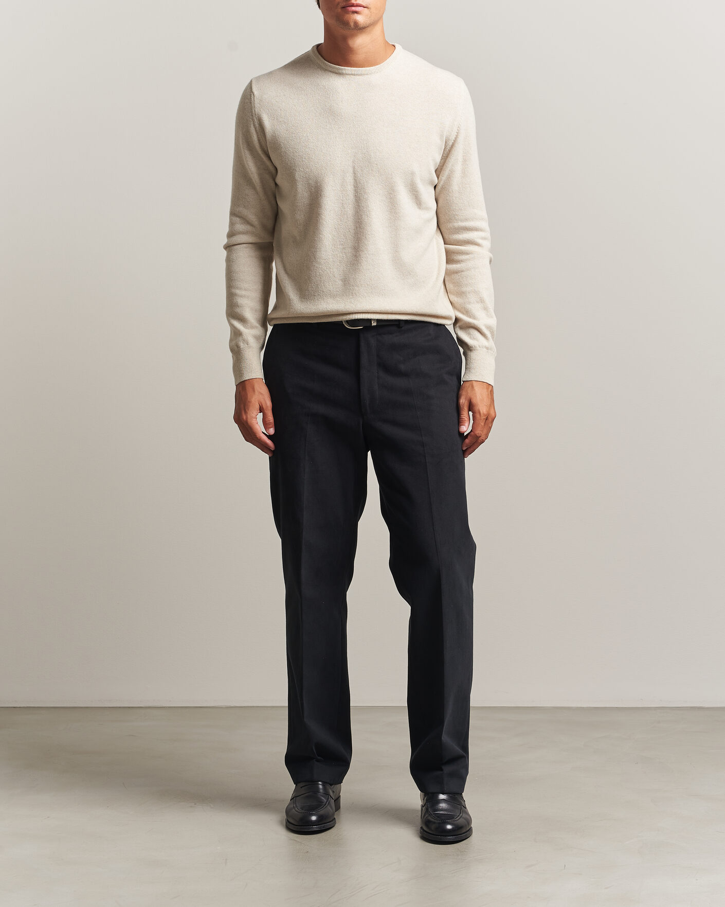 Herr | Tröjor | Morgano | Wool/Cashmere Crewneck Beige