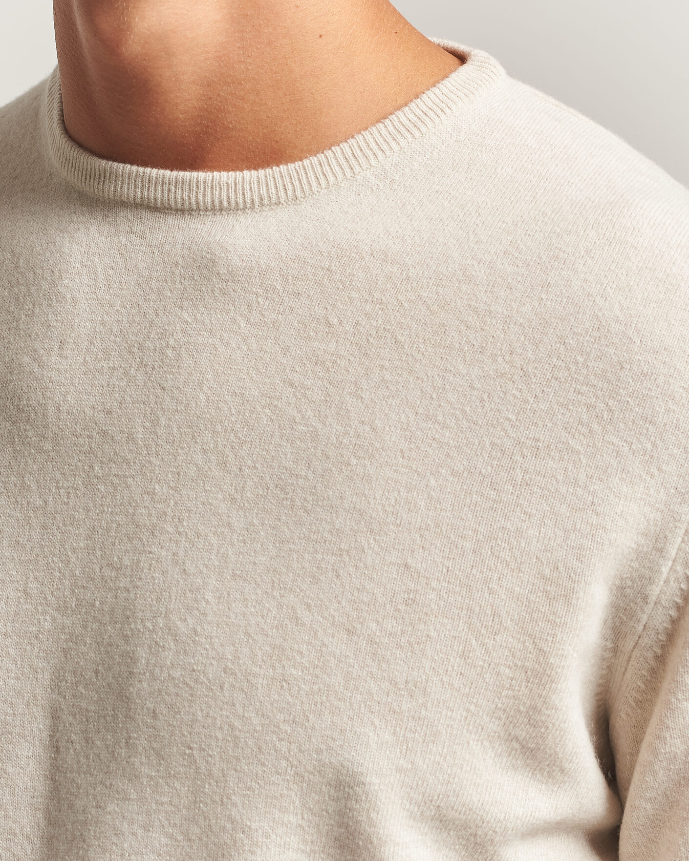 Herr | Tröjor | Morgano | Wool/Cashmere Crewneck Beige
