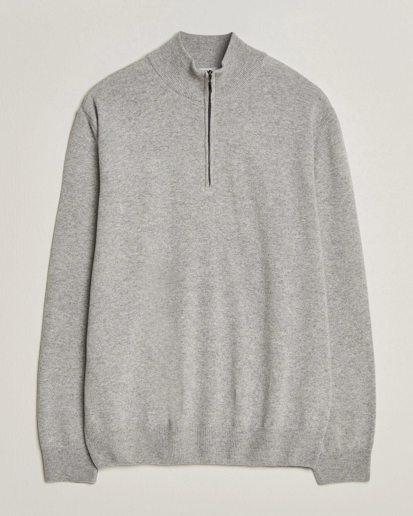 Herr | Tröjor | Morgano | Wool/Cashmere Half-Zip Mid Grey