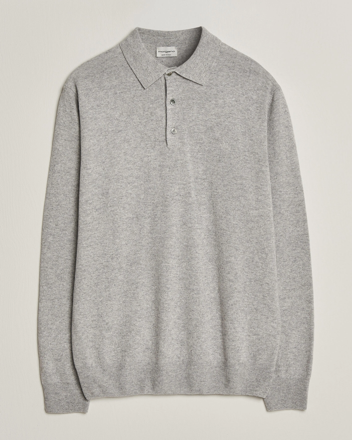 Herr | Tröjor | Morgano | Wool/Cashmere Polo Mid Grey