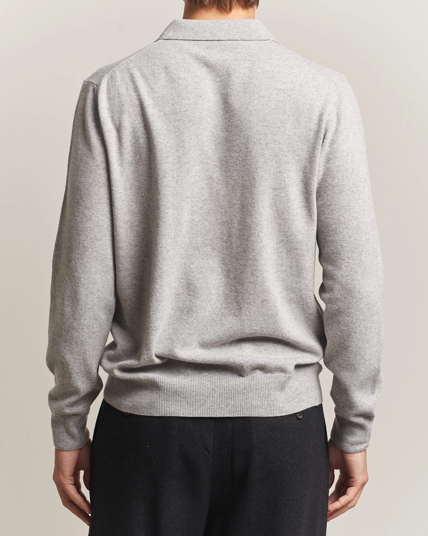 Herr | Tröjor | Morgano | Wool/Cashmere Polo Mid Grey