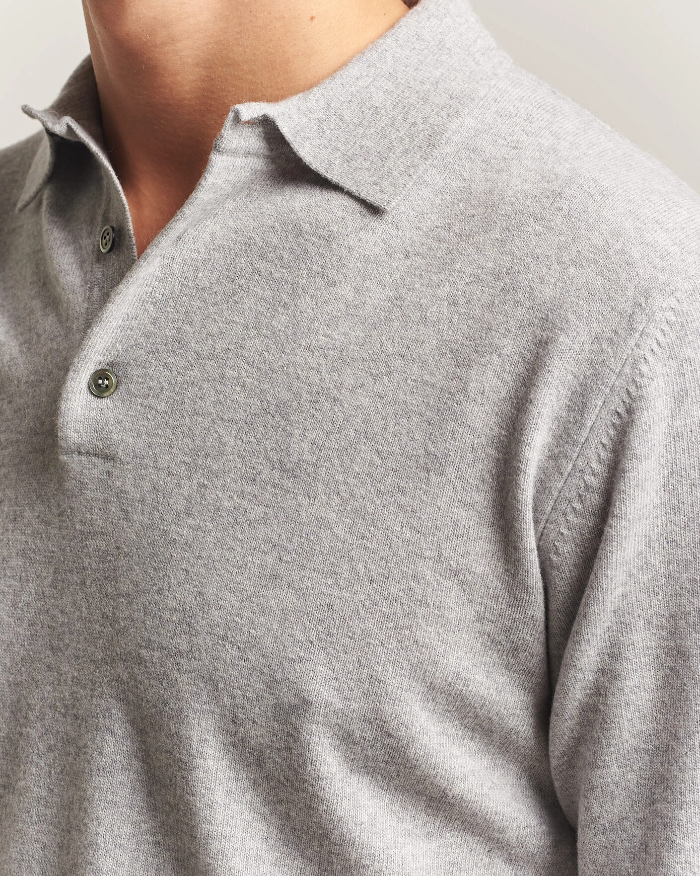Herr | Tröjor | Morgano | Wool/Cashmere Polo Mid Grey
