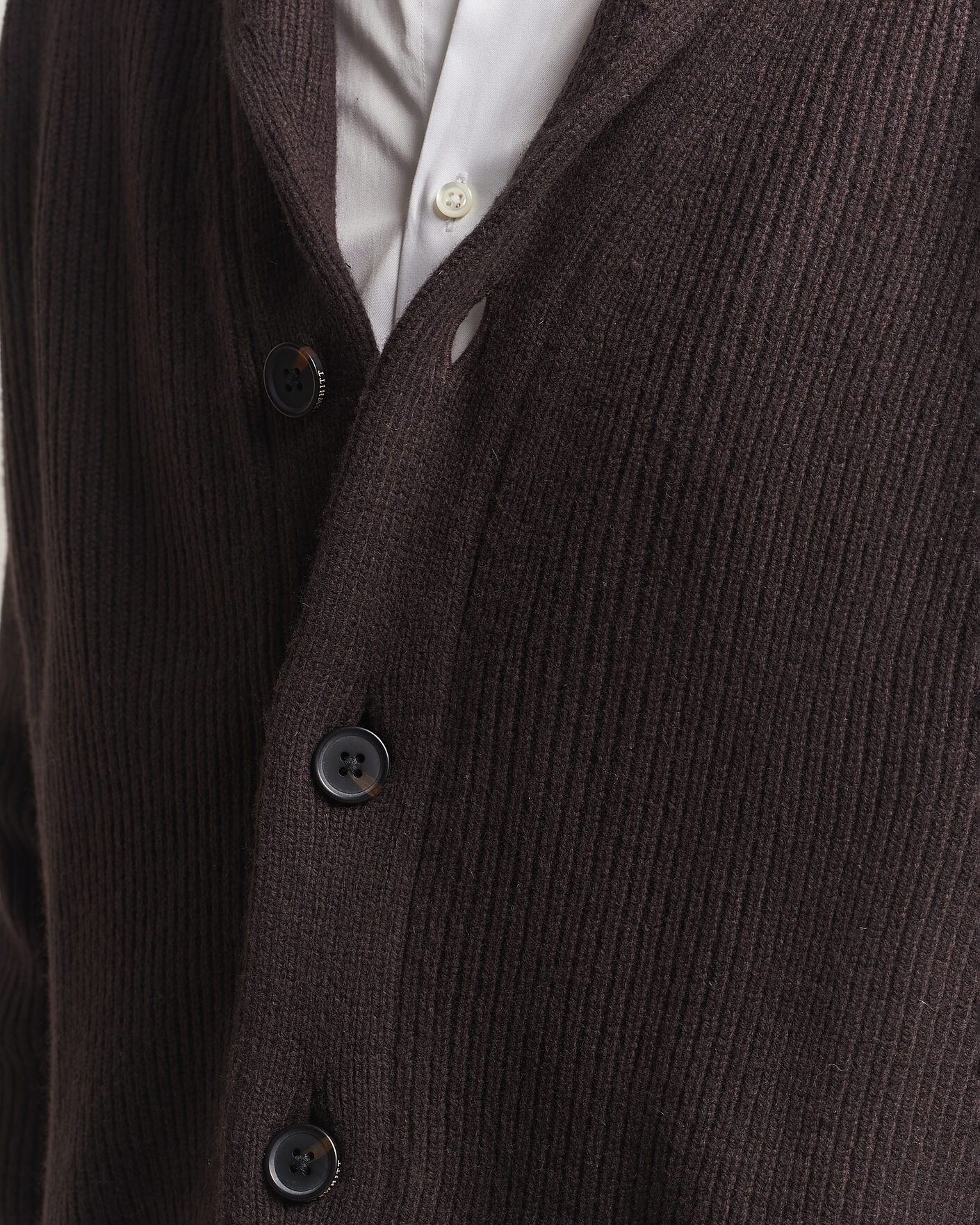 Herr | Tröjor | Charles Tyrwhitt | Chunky Merino Shawl Neck Cardigan Chocolate