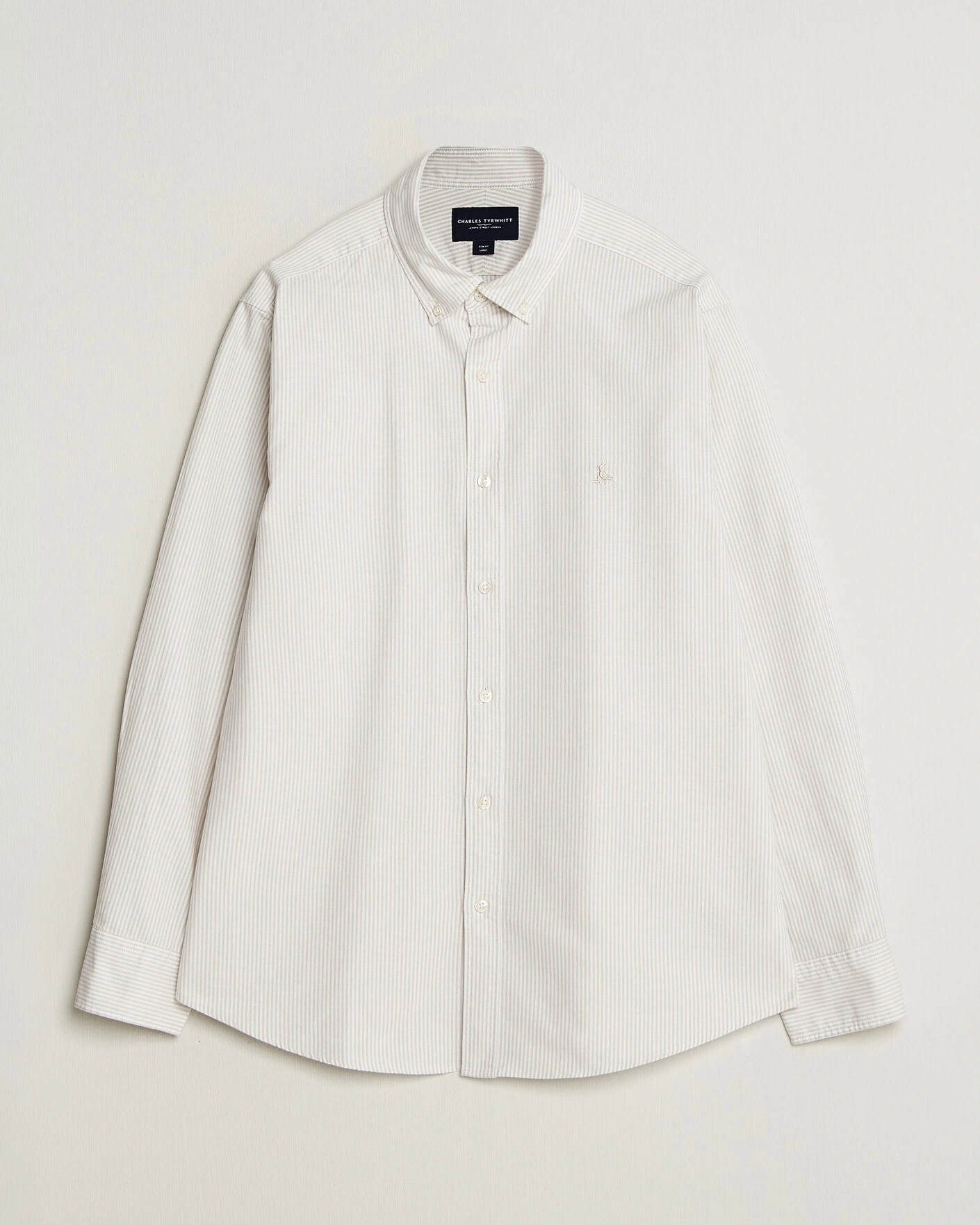 Herr | Skjortor | Charles Tyrwhitt | Button Down Stretch Oxford Shirt Stone