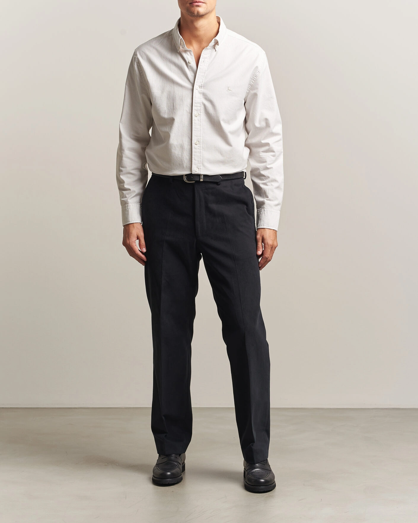 Herr | Skjortor | Charles Tyrwhitt | Button Down Stretch Oxford Shirt Stone