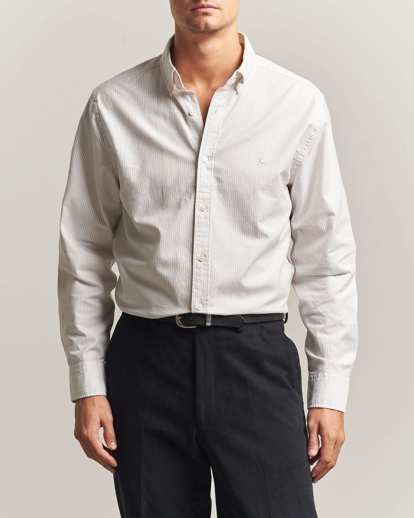 Herr | Skjortor | Charles Tyrwhitt | Button Down Stretch Oxford Shirt Stone