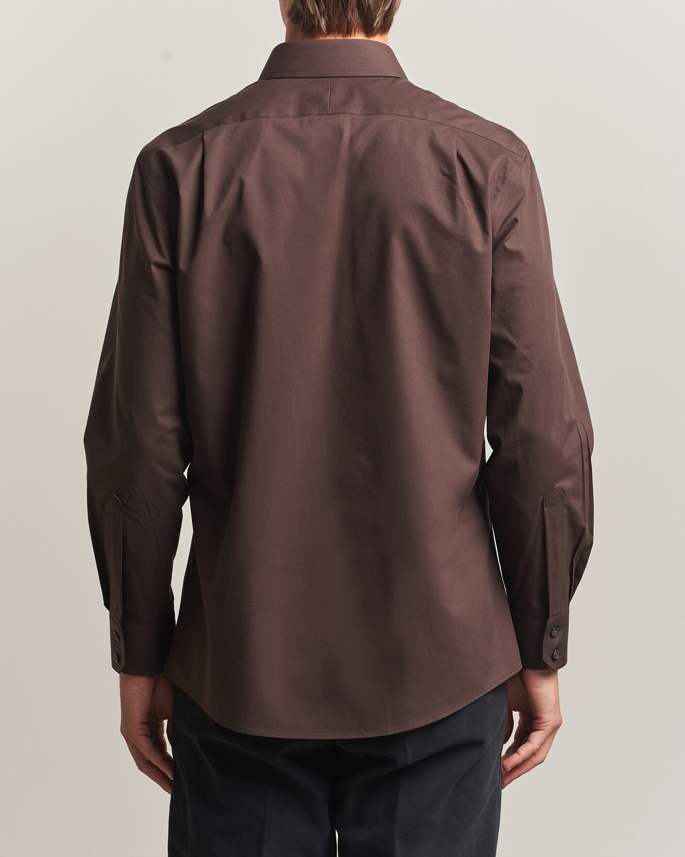 Herr | Skjortor | Charles Tyrwhitt | Slim Fit Non Iron Poplin Cut Away Shirt Chocolate