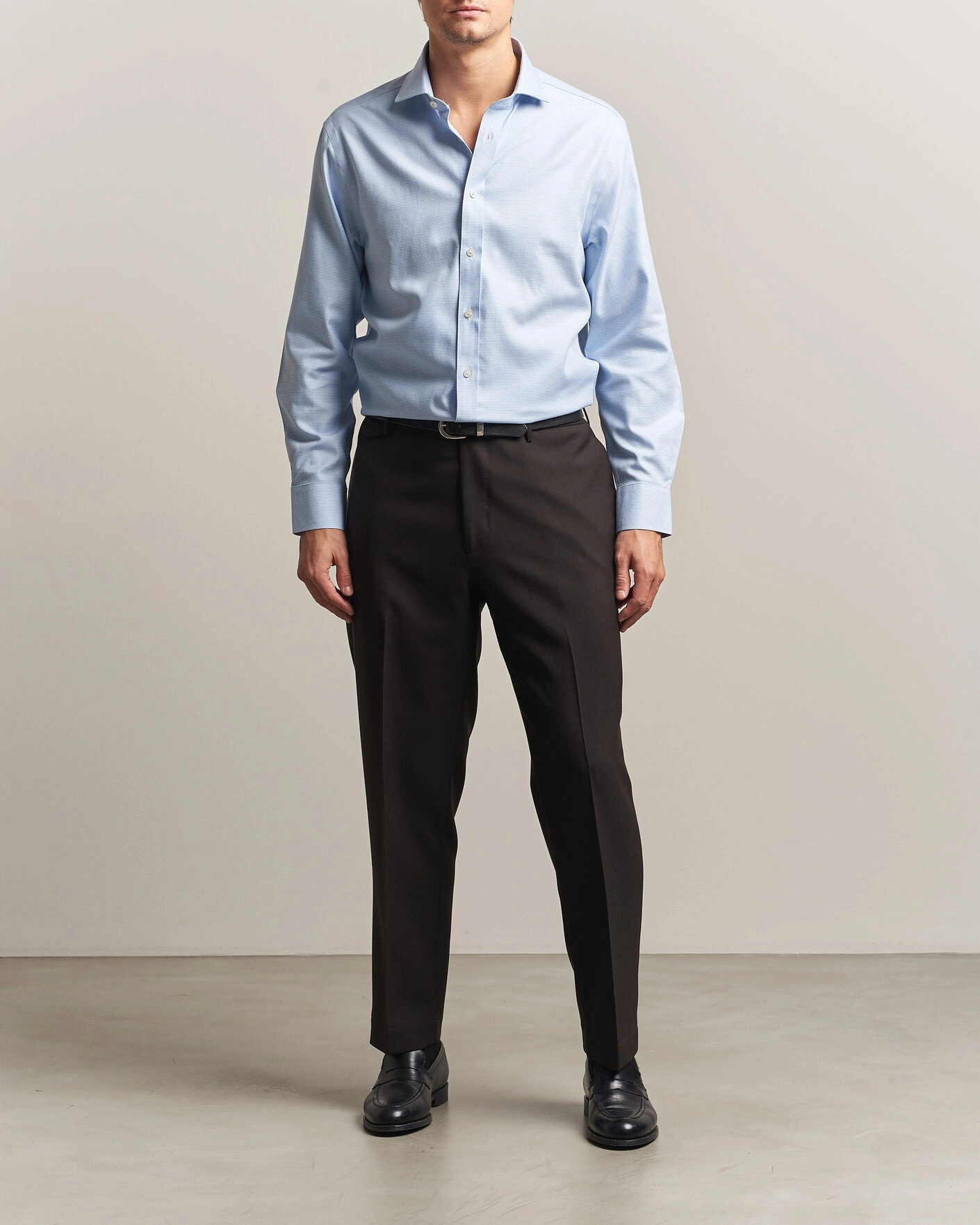 Herr | Skjortor | Charles Tyrwhitt | Slim Fit Non Iron Trafalgar Weave Shirt Sky Blue