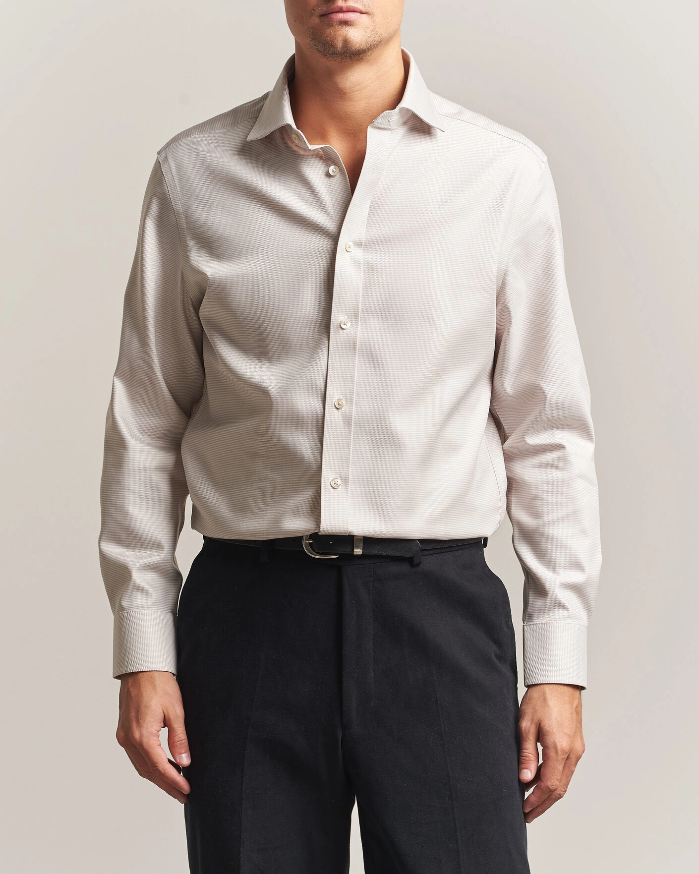 Herr | Skjortor | Charles Tyrwhitt | Slim Fit Non Iron Trafalgar Weave Shirt Stone