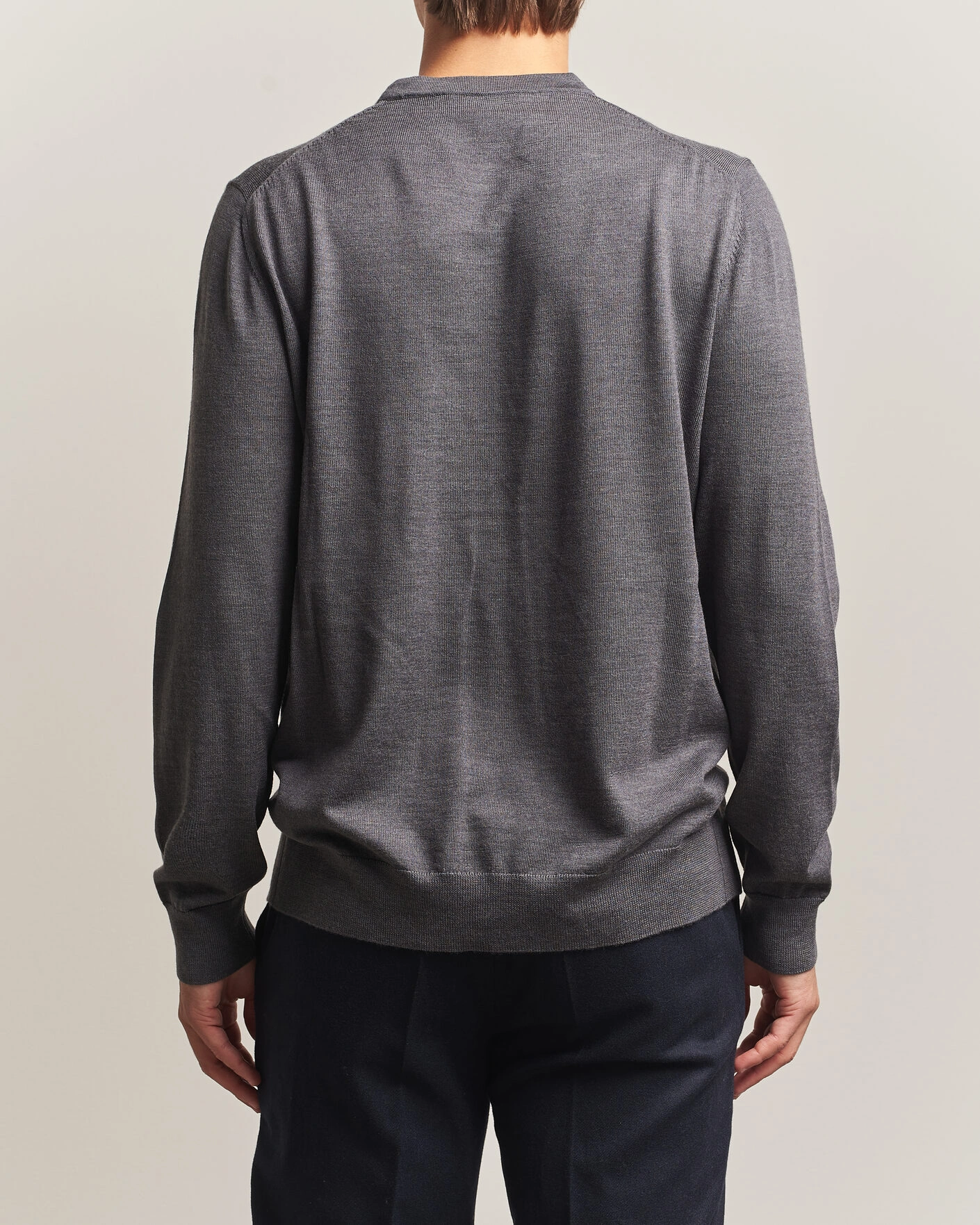 Herr | Tröjor | Charles Tyrwhitt | Pure Merino Crew Neck Jumper Grey