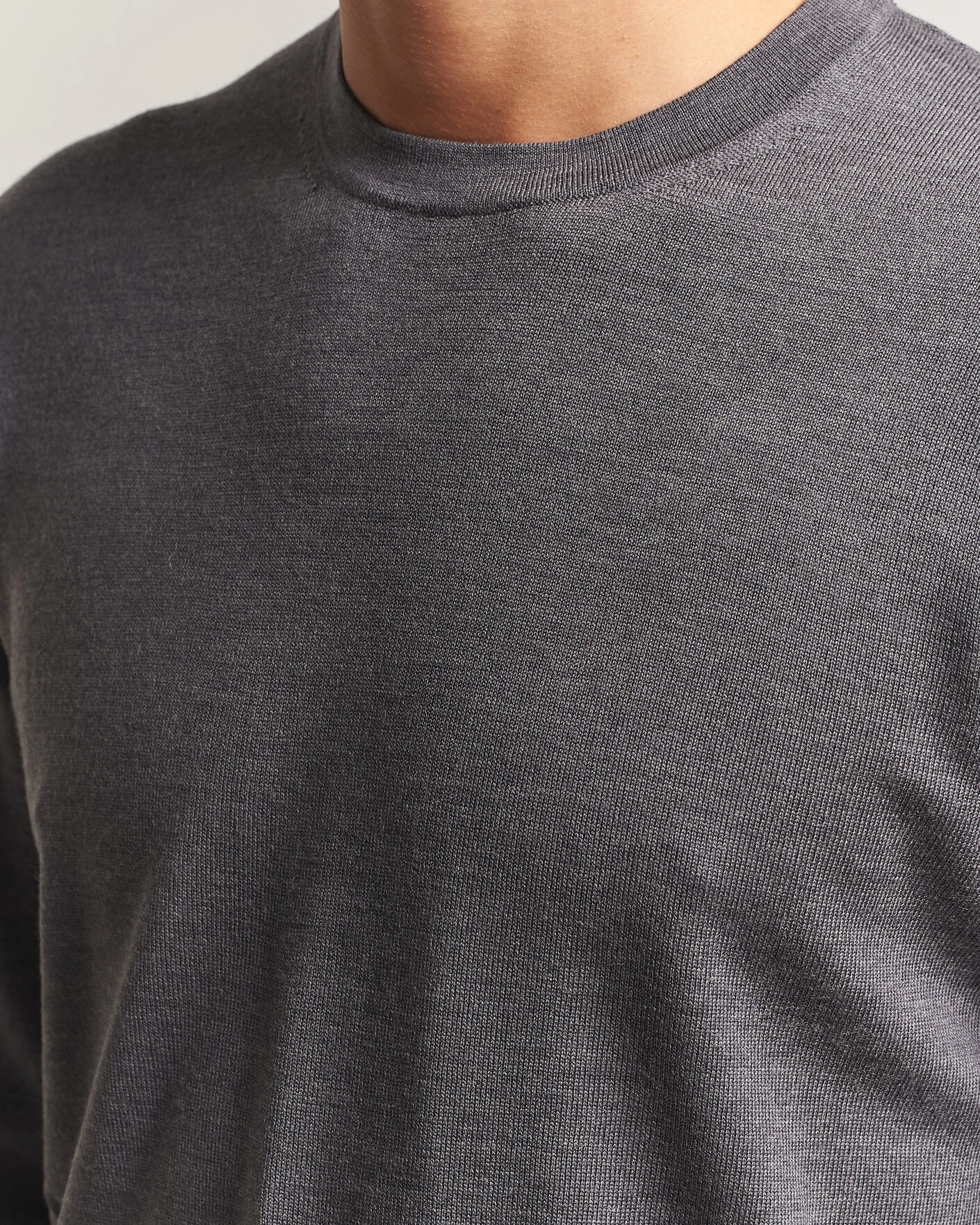 Herr | Tröjor | Charles Tyrwhitt | Pure Merino Crew Neck Jumper Grey